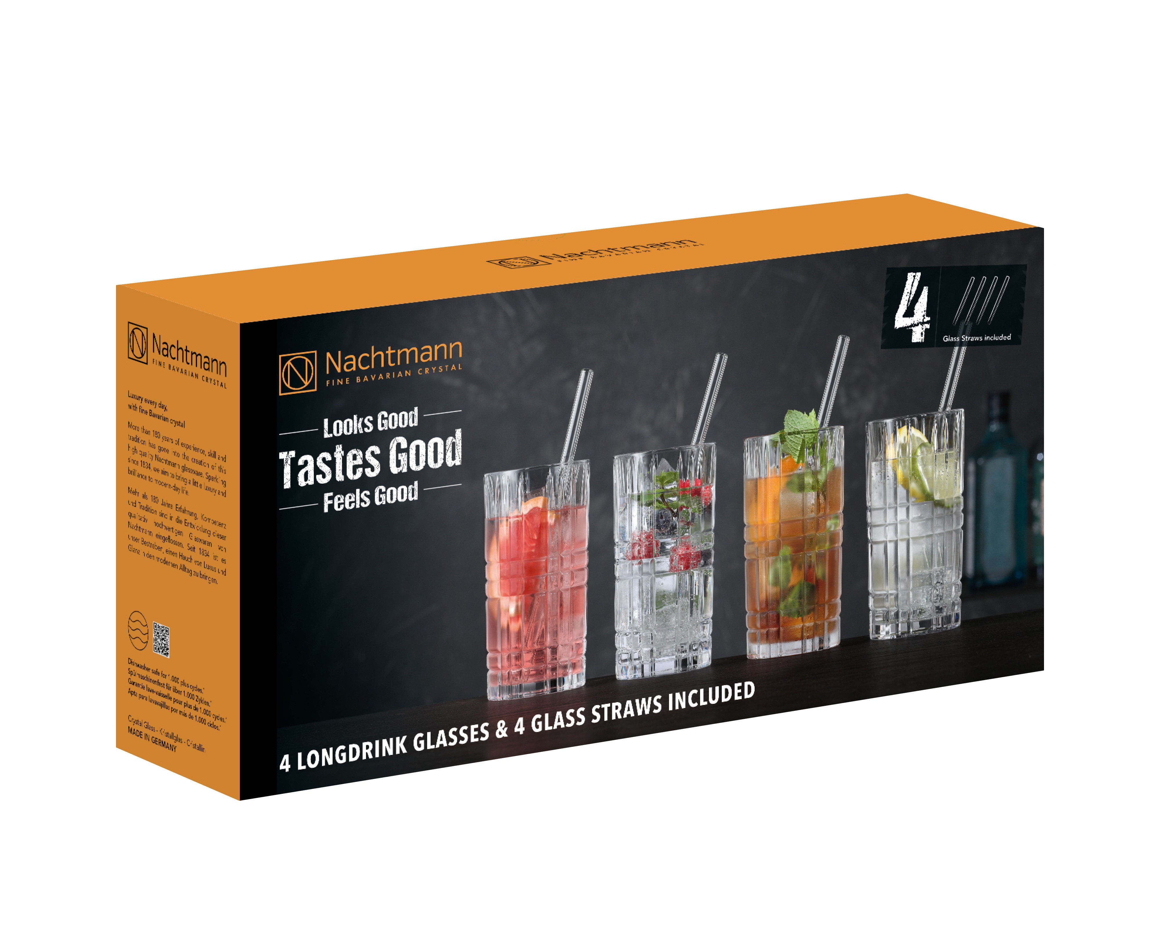 Bicchieri Gin Tonic Hanseküche Set Di Bicchieri A Bolle Con Cannuccia In Vetro [4 X 350 Ml] U2013 Ideale Per Bicchieri Ondulati - 8