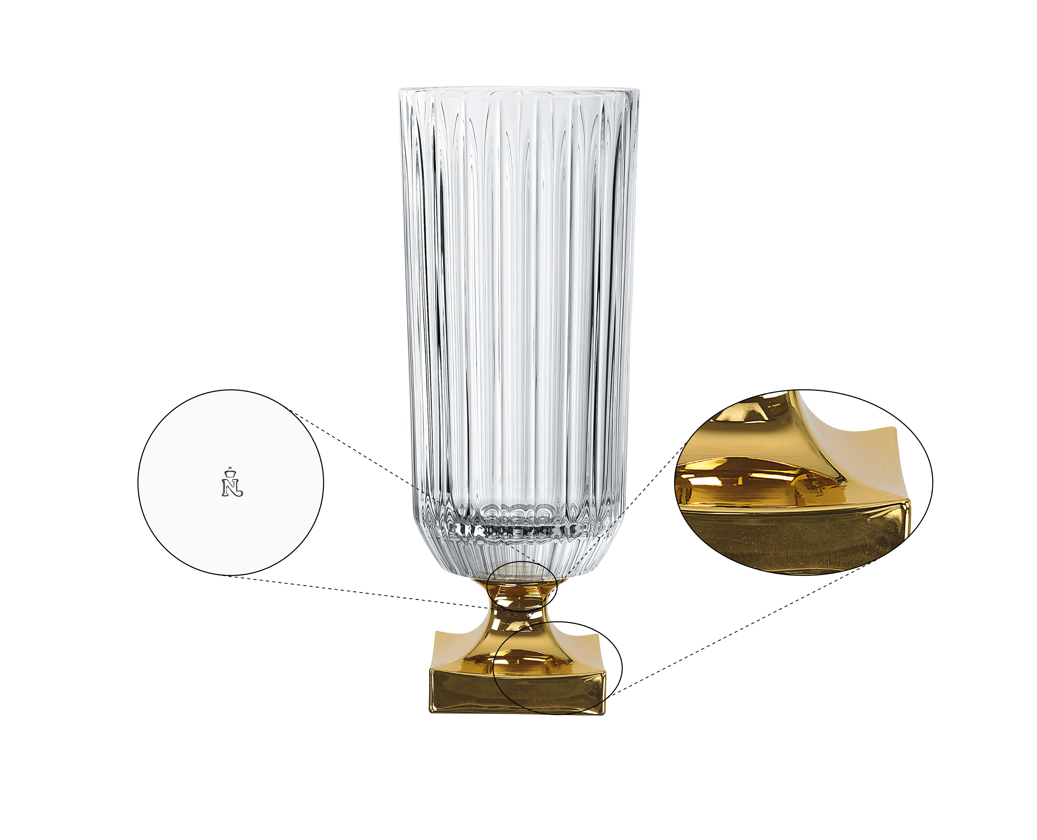 NACHTMANN Minerva Vase - gold footed, 40cm | 15.9in