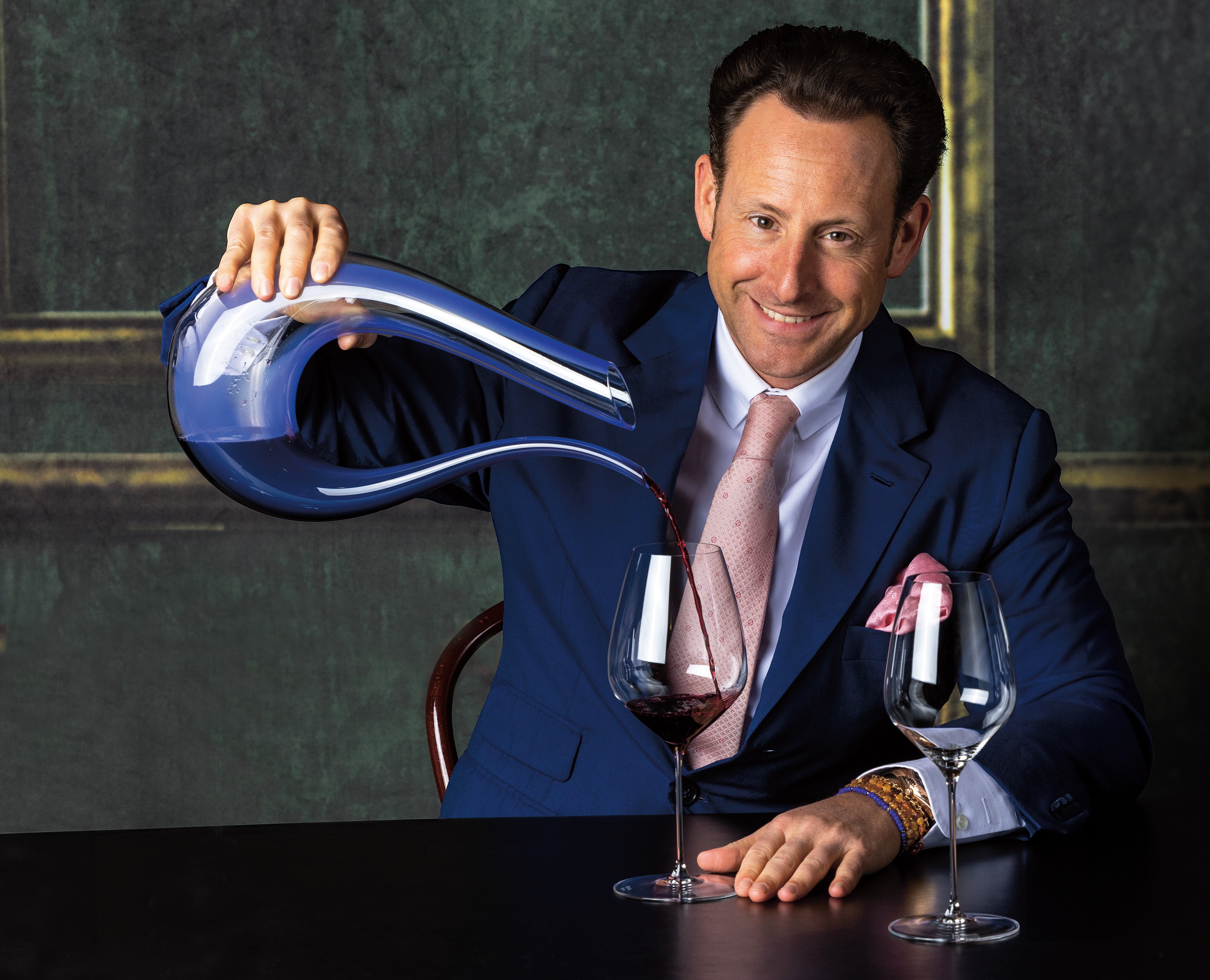 RIEDEL Amadeo Dekanter Blau - Handgefertigt, 1,5L, Kristallglas Für Wein