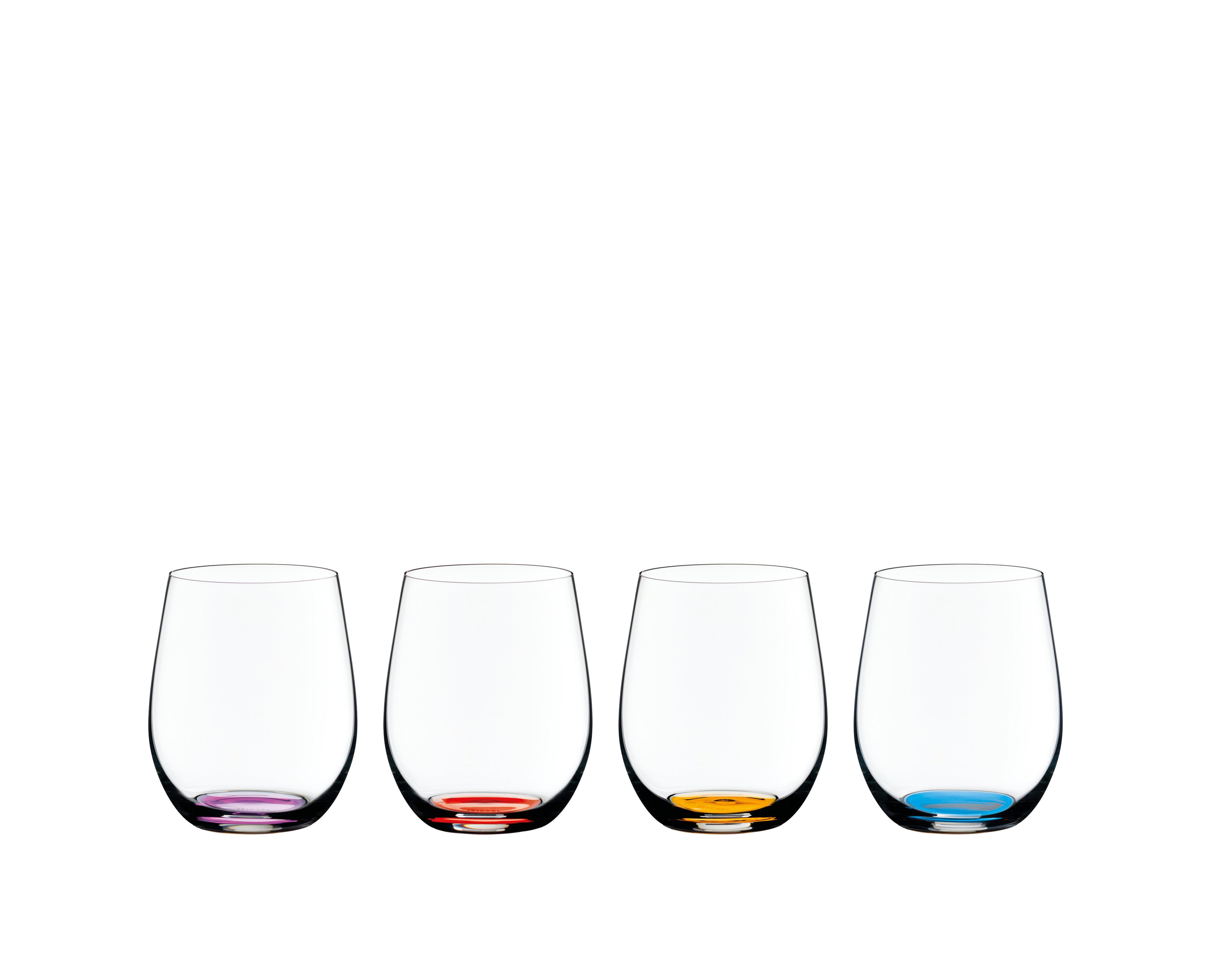 RIEDEL The O Wine Tumbler Happy O Vol. 2 - Azure-Blue, Purple, Cinnabar  Red, Orange