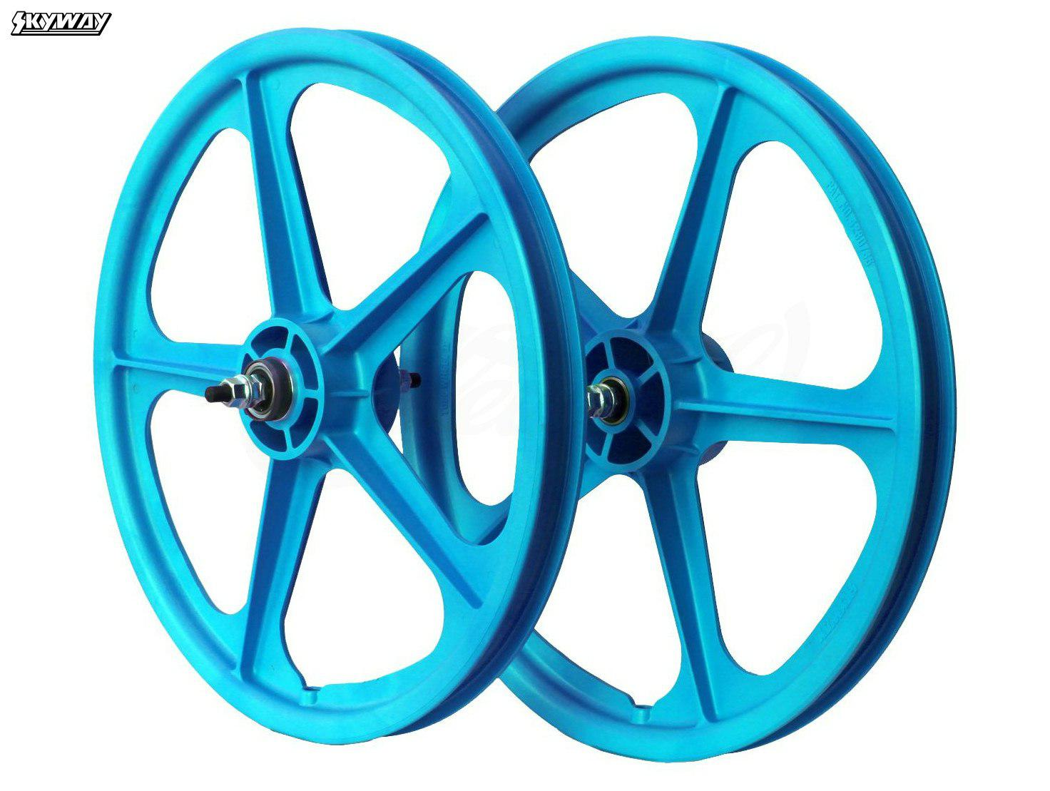 California_Special_(Silver/Black)_+_Skyway_Tuff_II_5-Spoke_Wheelset_+_Skyway_Tuff_Brake_Pads!_(Aqua,_18"_-_18.9")