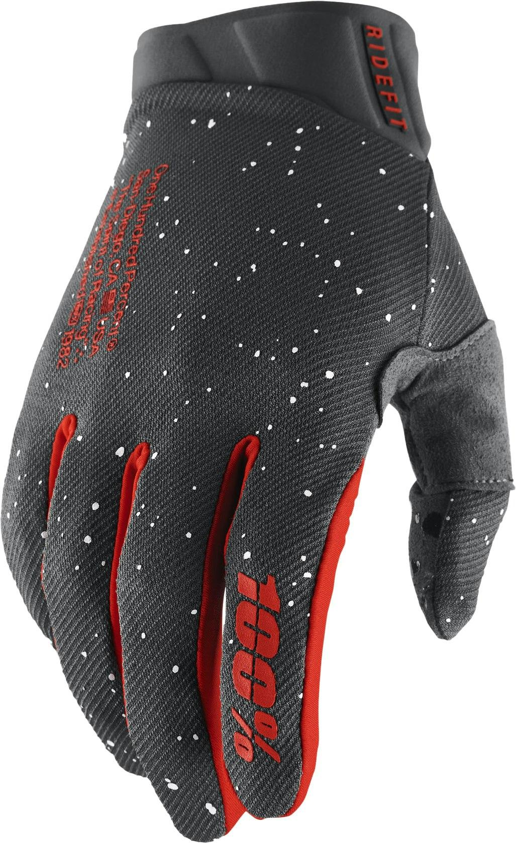 100%_Ridefit_Mens_MTB_Gloves_(M,_Dark_Green/Orange)