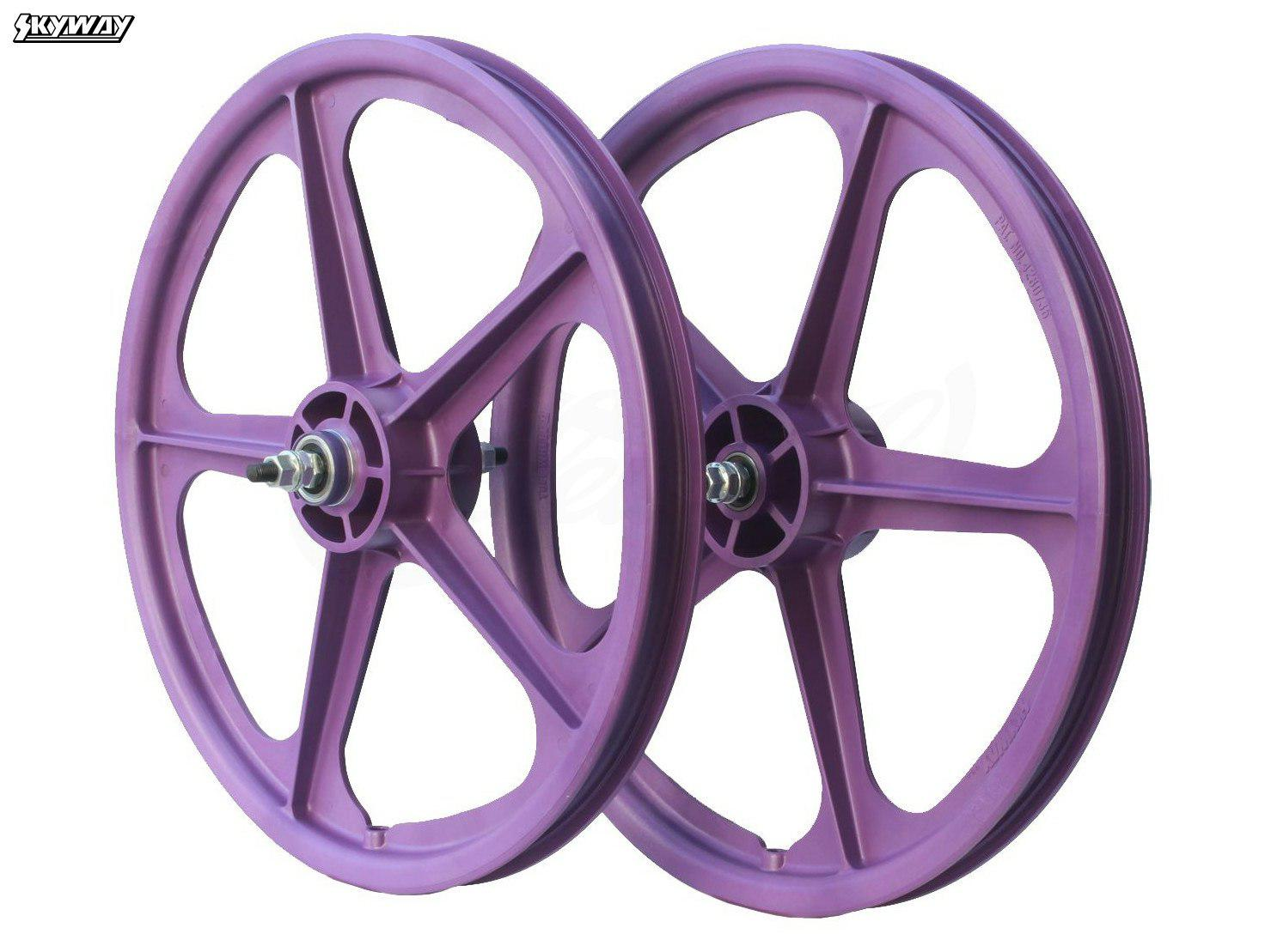 California_Special_(Silver/Blue)_+_Skyway_Tuff_II_5-Spoke_Wheelset_+_Skyway_Tuff_Brake_Pads!_(Purple,_18"_-_18.9")