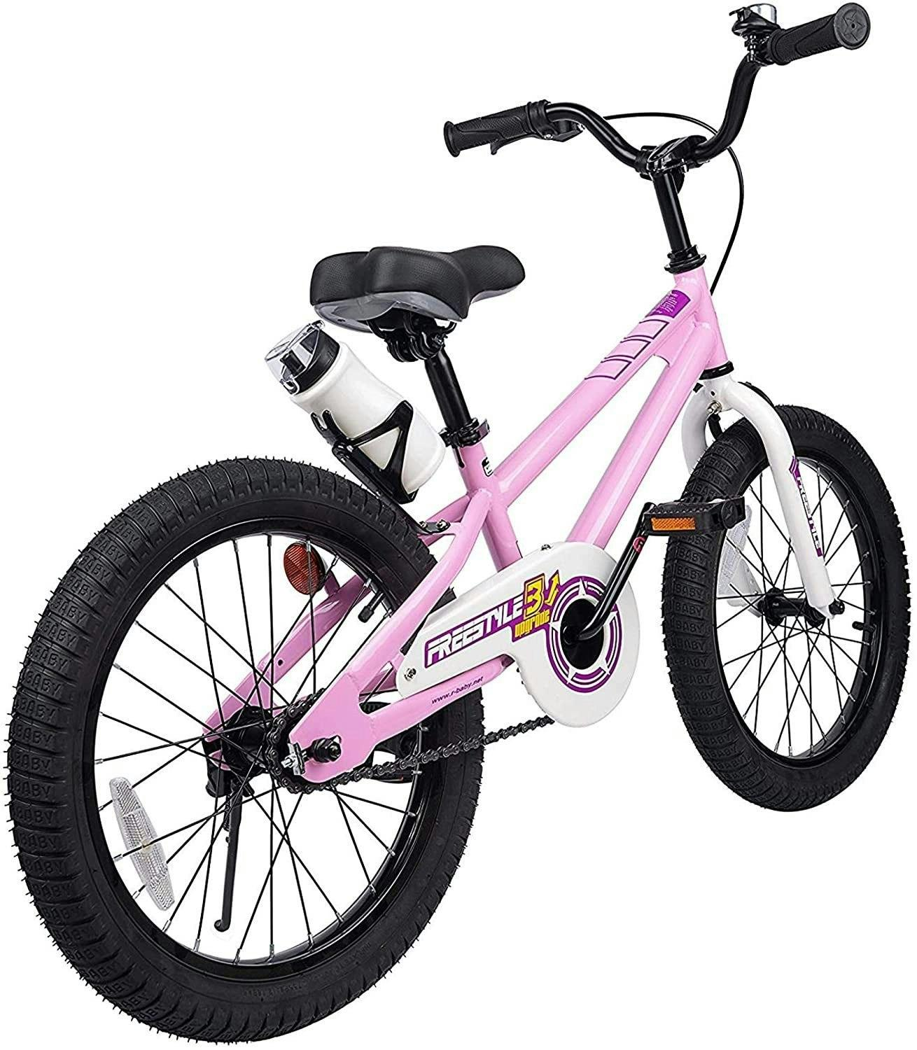 BMX_Freestyle_Pedal_Brake_Kids_Bike_for_Boys_and_Girls_Pink_16_in_With_Training_Wheels_and_Kickstand