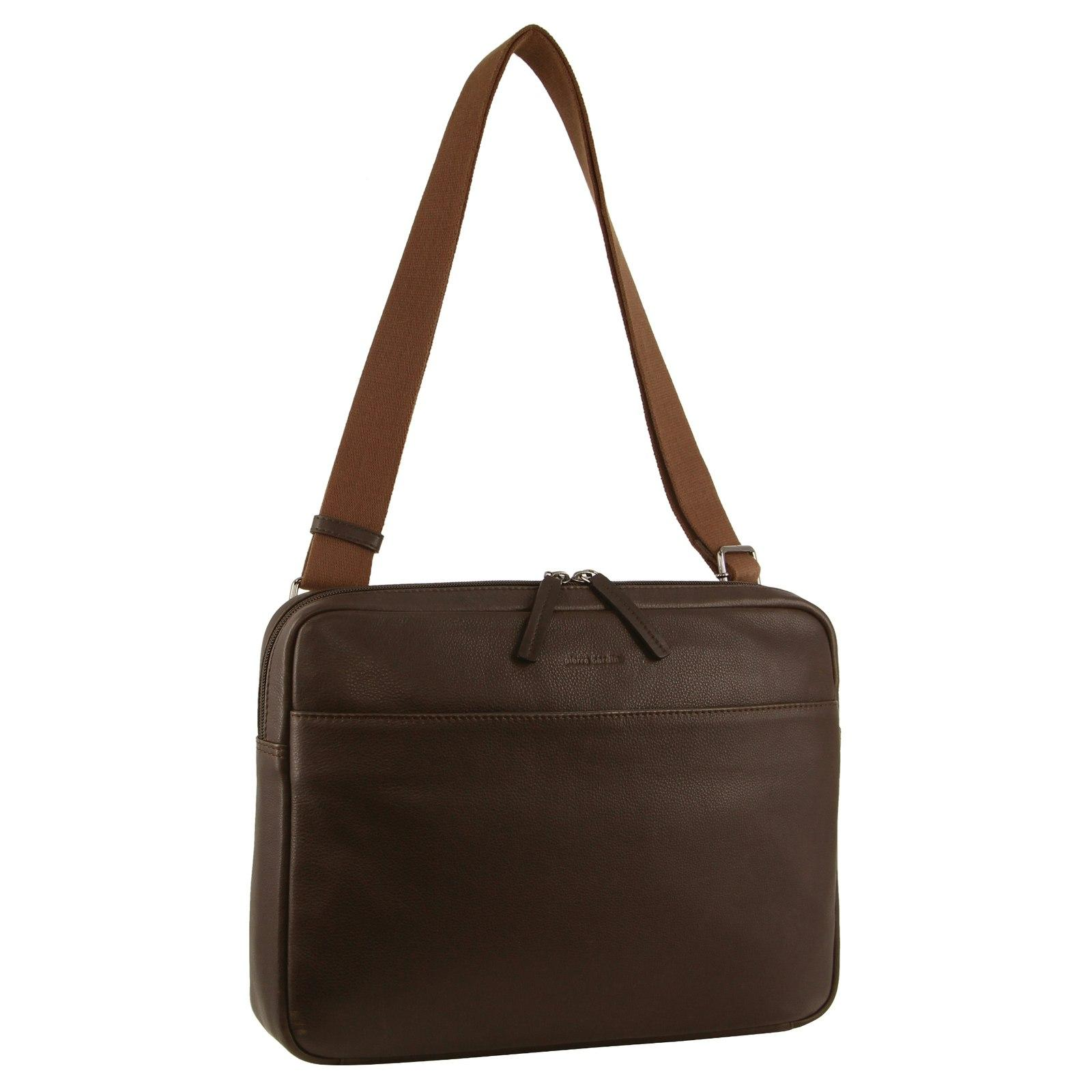Pierre_Cardin_Mens_Leather_13"_Laptop_Computer_Bag_-_Brown_()