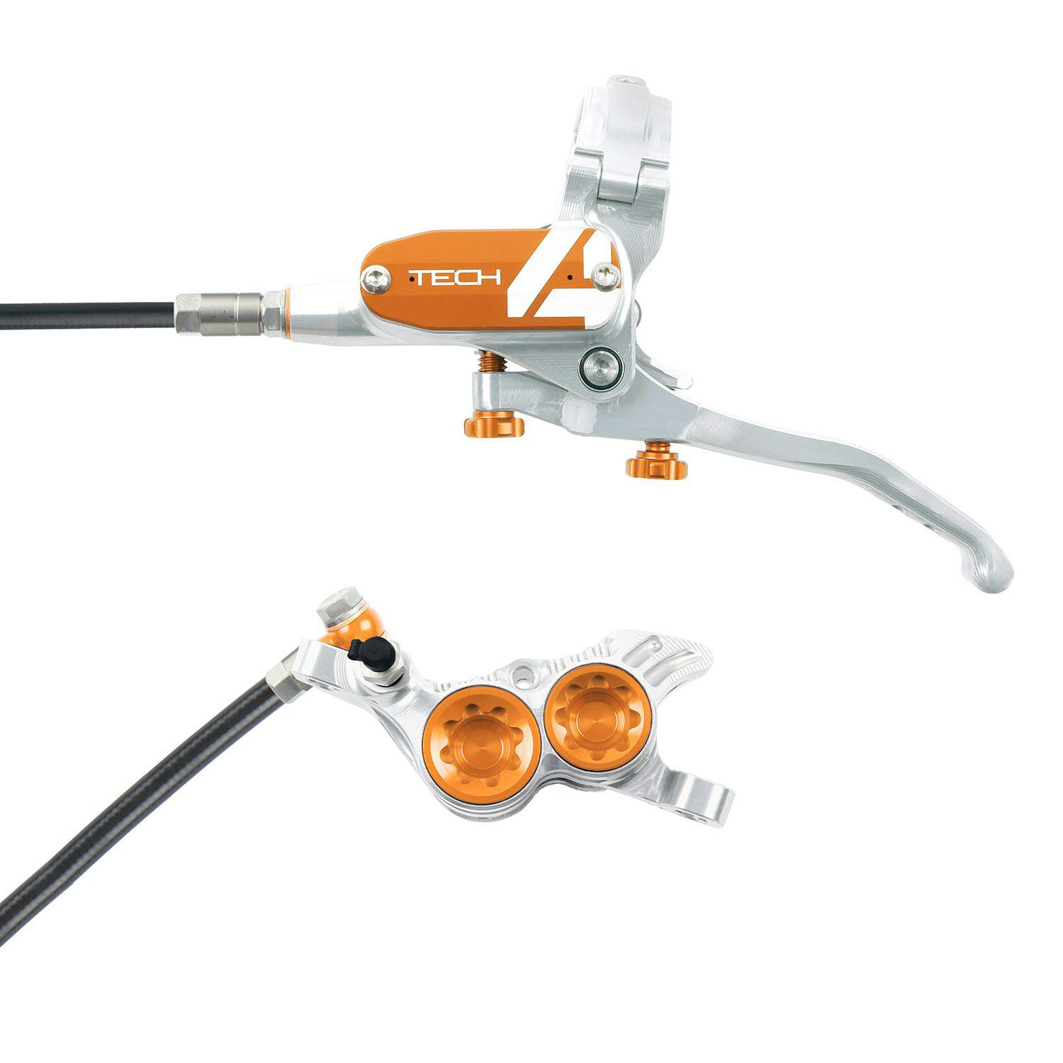 Tech4_V4_Brake_Silver/Orange_Rear