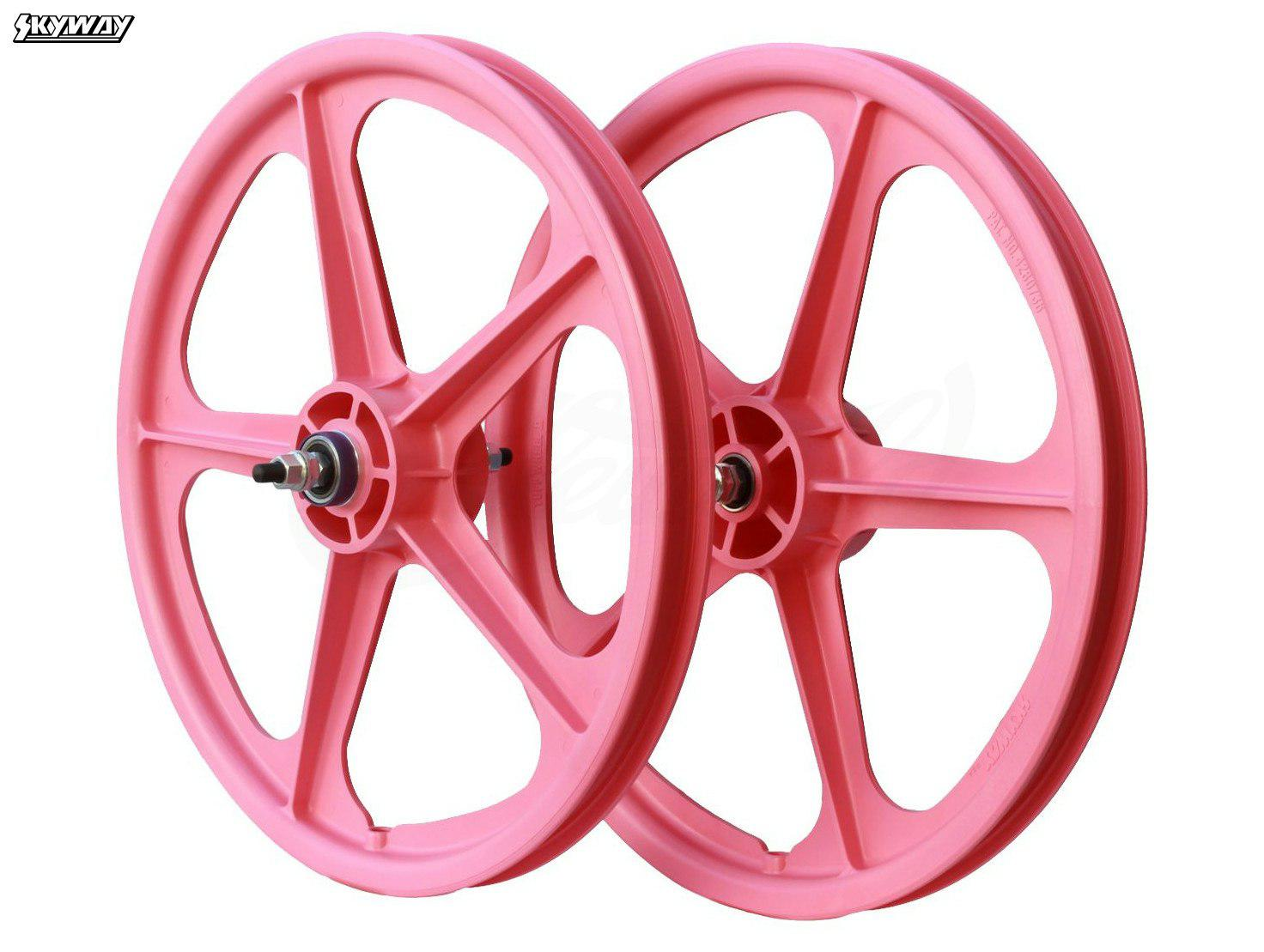 California_Special_(Silver/Blue)_+_Skyway_Tuff_II_5-Spoke_Wheelset_+_Skyway_Tuff_Brake_Pads!_(Pink,_18"_-_18.9")