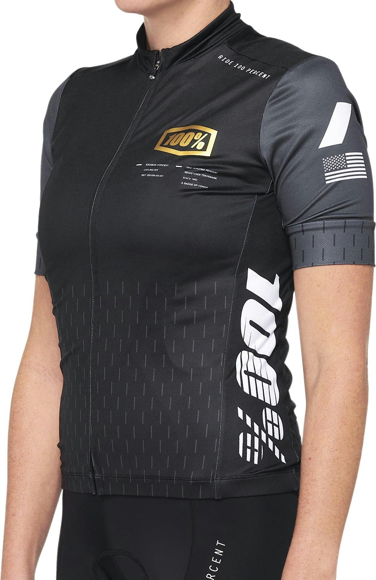 100%_Exceeda_Womens_SS_Jersey_(M,_Black/Charcoal)