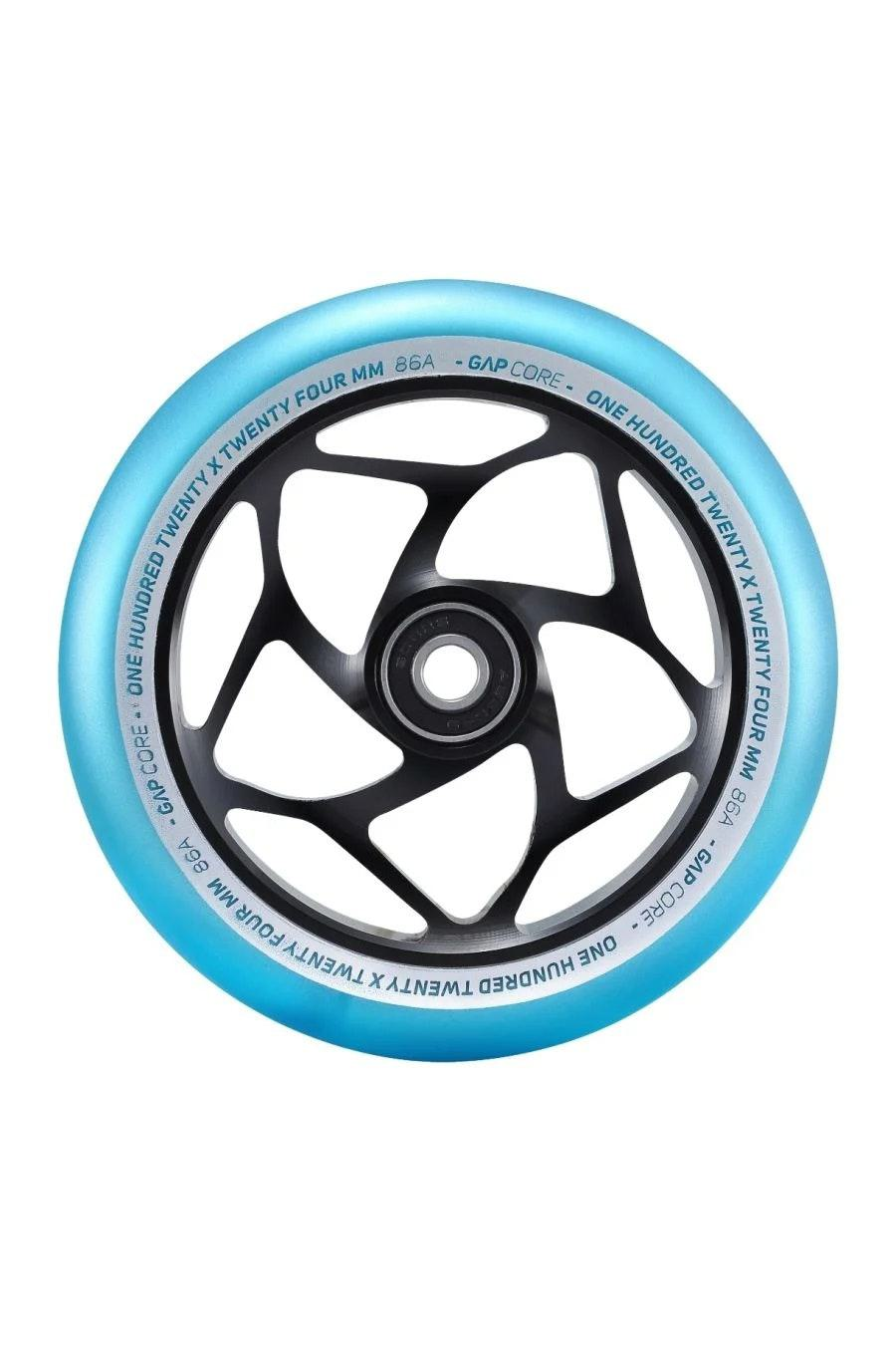GAP24_120mm_x_24mm_Scooter_Wheels_Black/Teal_Pair