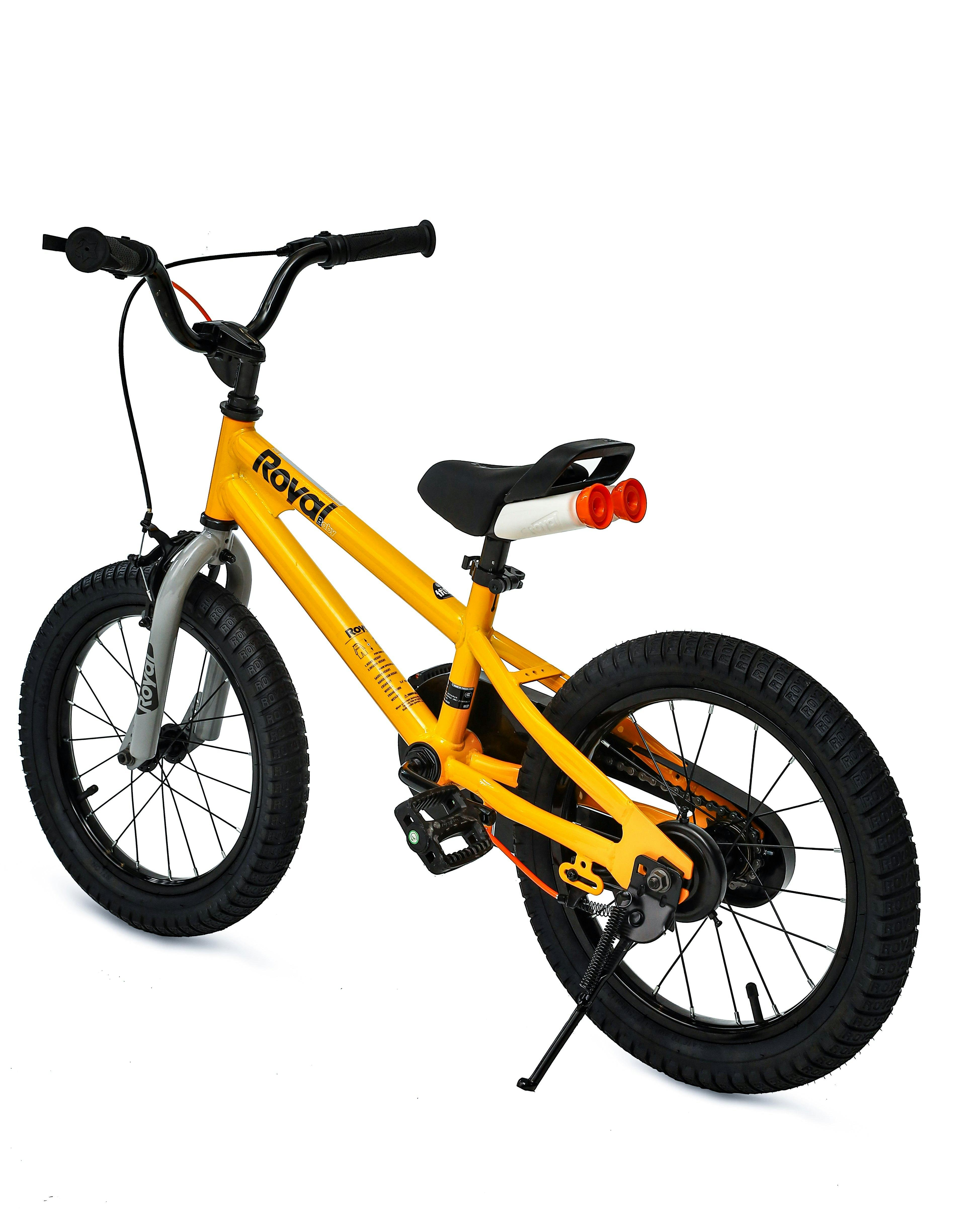 RoyalBaby_BMX_Freestyle_Yellow_Color_12_14_16_Inch_Sport_Kids_Bike_Training_Wheel_Bicycle_Boys_Girls_14_Inch