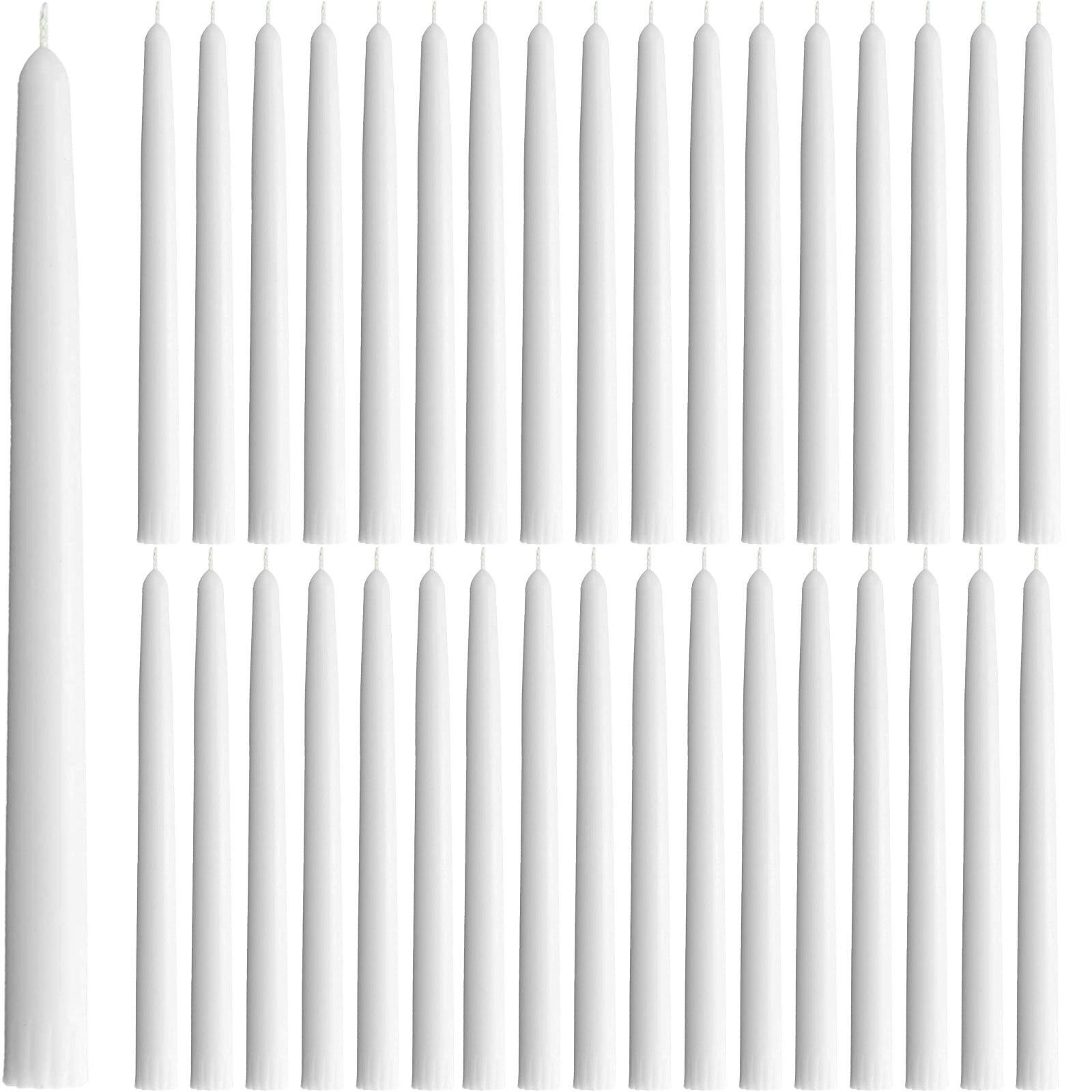 192x_Premium_Church_Taper_Candle_Pillar_Candles_White_Unscented_Lead_Free_6Hrs_-_25cm_(10")