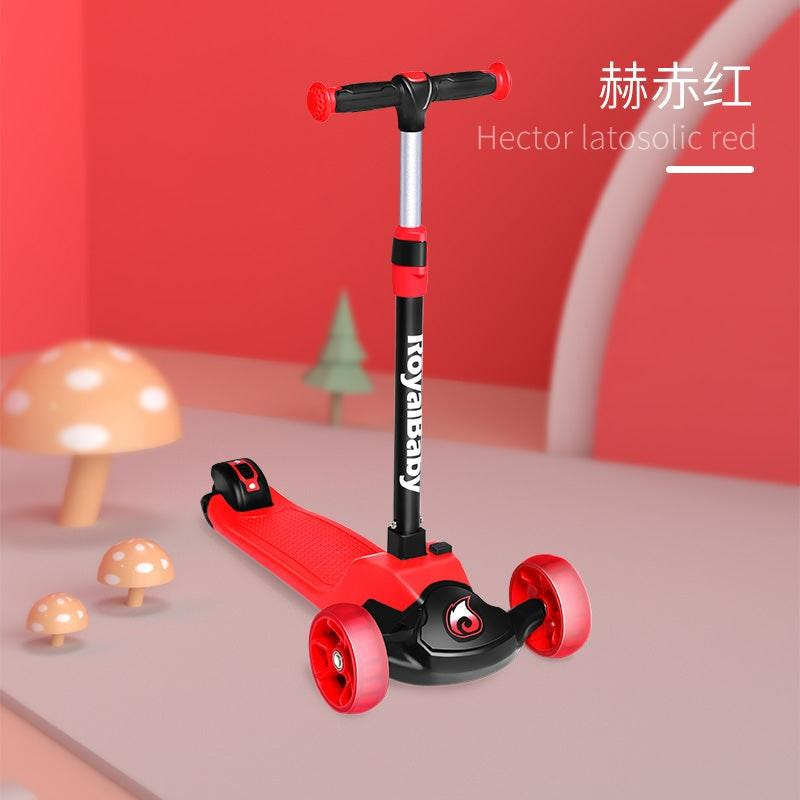 Royalbaby_Foldable_Adjustable_Flasing_Wheels_Kids_Kick_Scooter_Red_Color_Default_Title