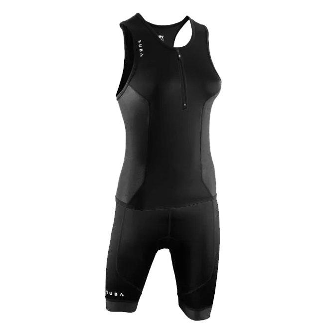 Triathlon_2_Piece_Set_-_Women's_Action_BLACK_Singlets_&_Shorts