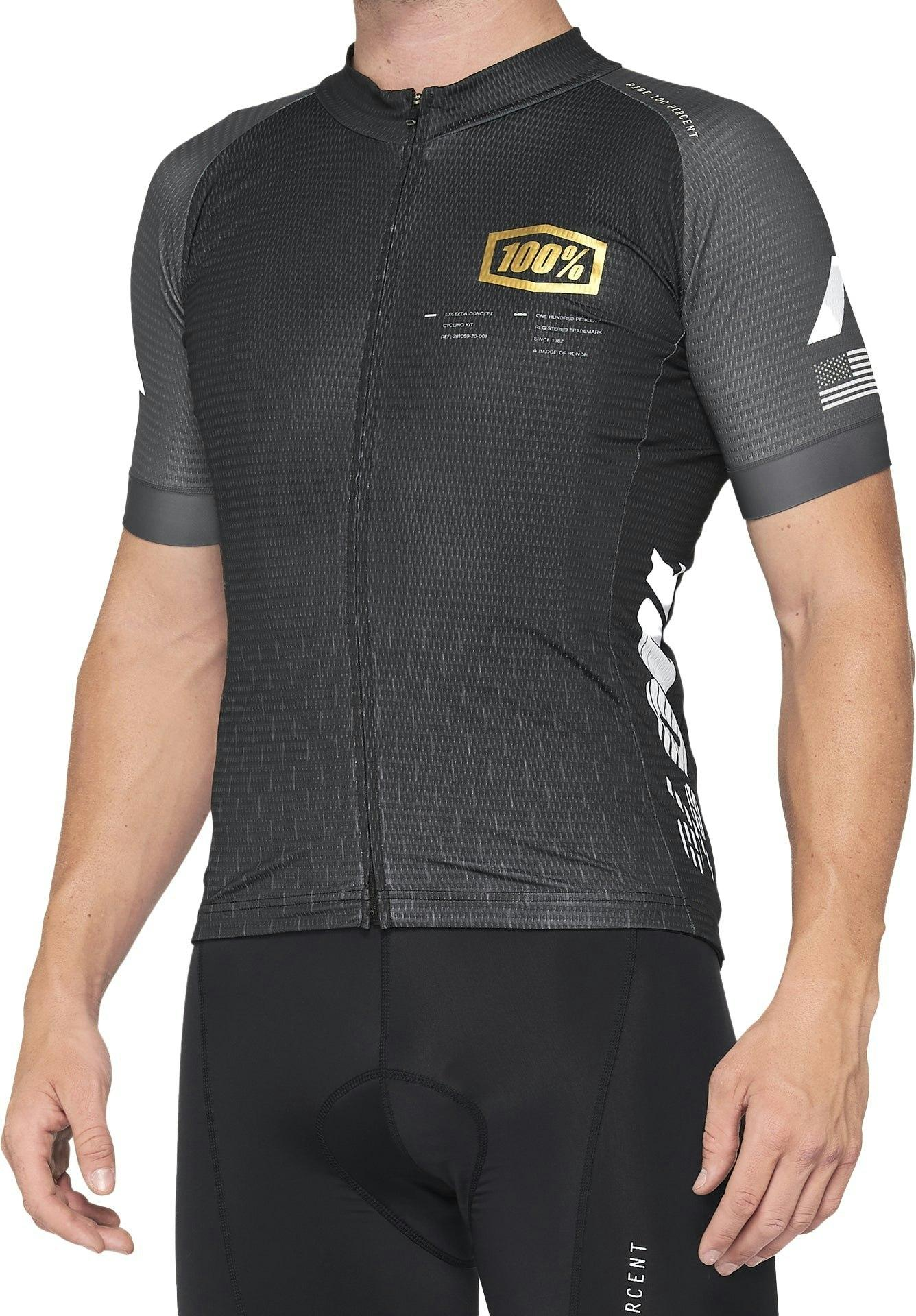 100%_Exceeda_Mens_SS_Jersey_(M,_Black/Charcoal)