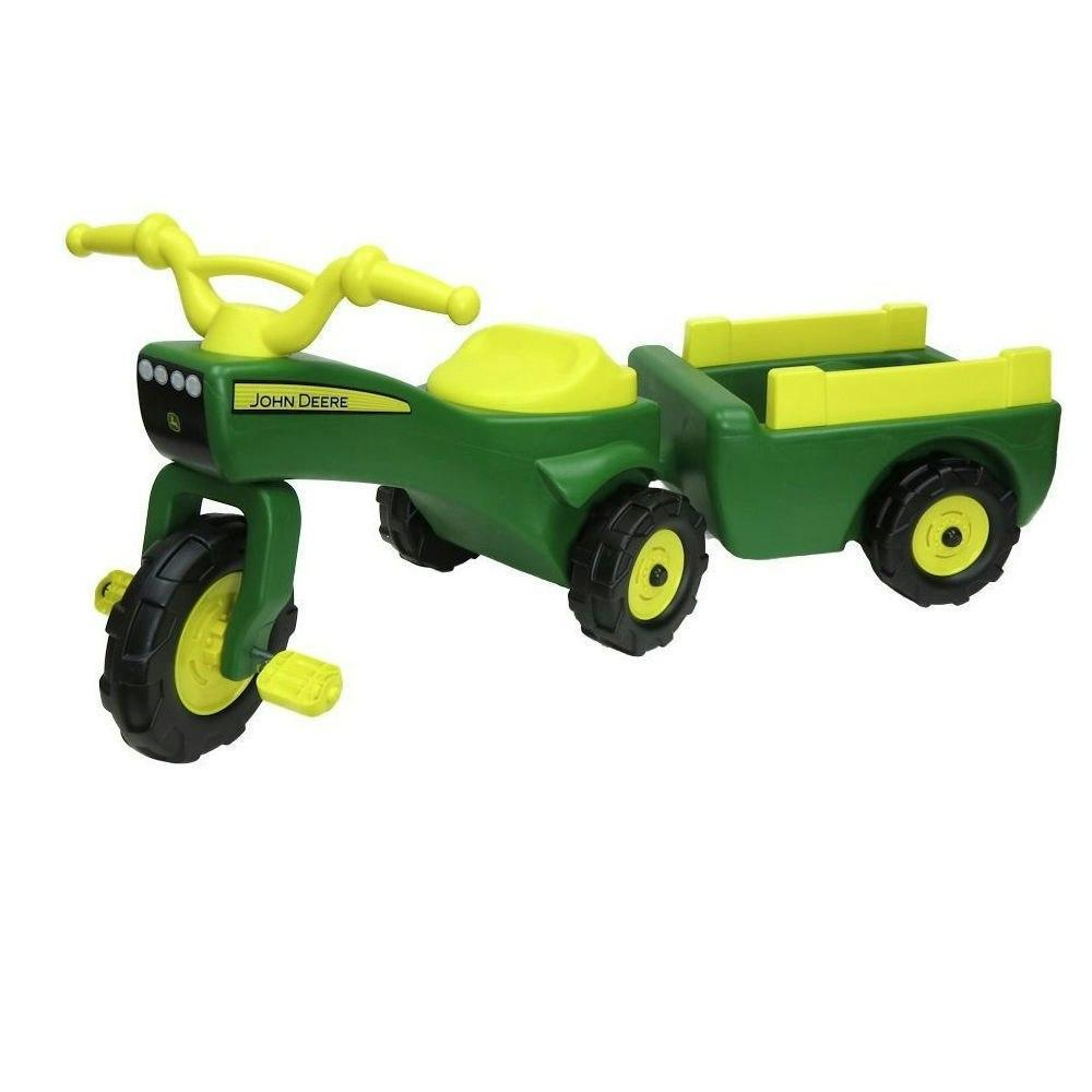 John_Deere_Kids_Ride_on_Pedal_Trike_Tractor_w_Pull_Wagon_Children_Toy_Tricycle