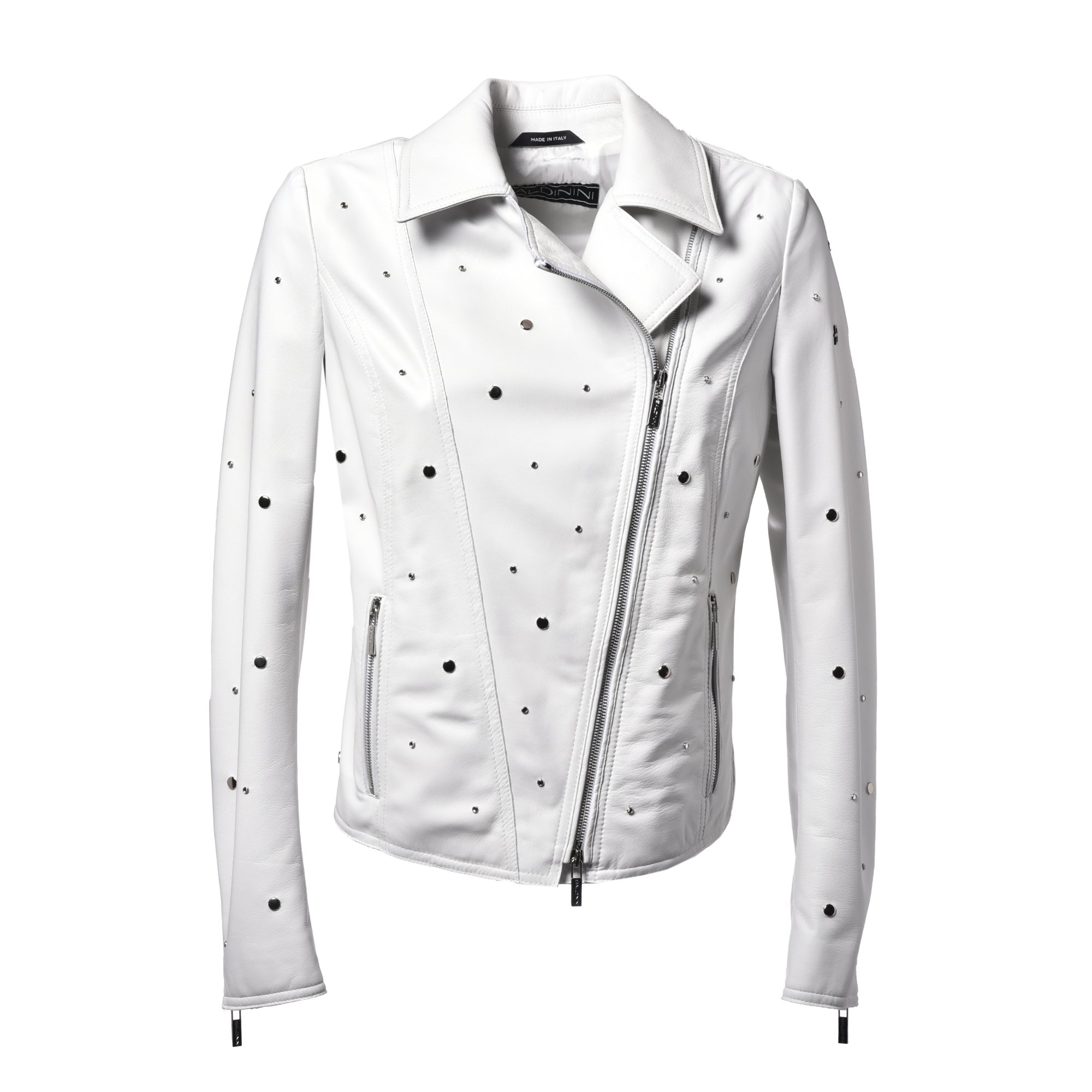 Jacket in white nappa leather image