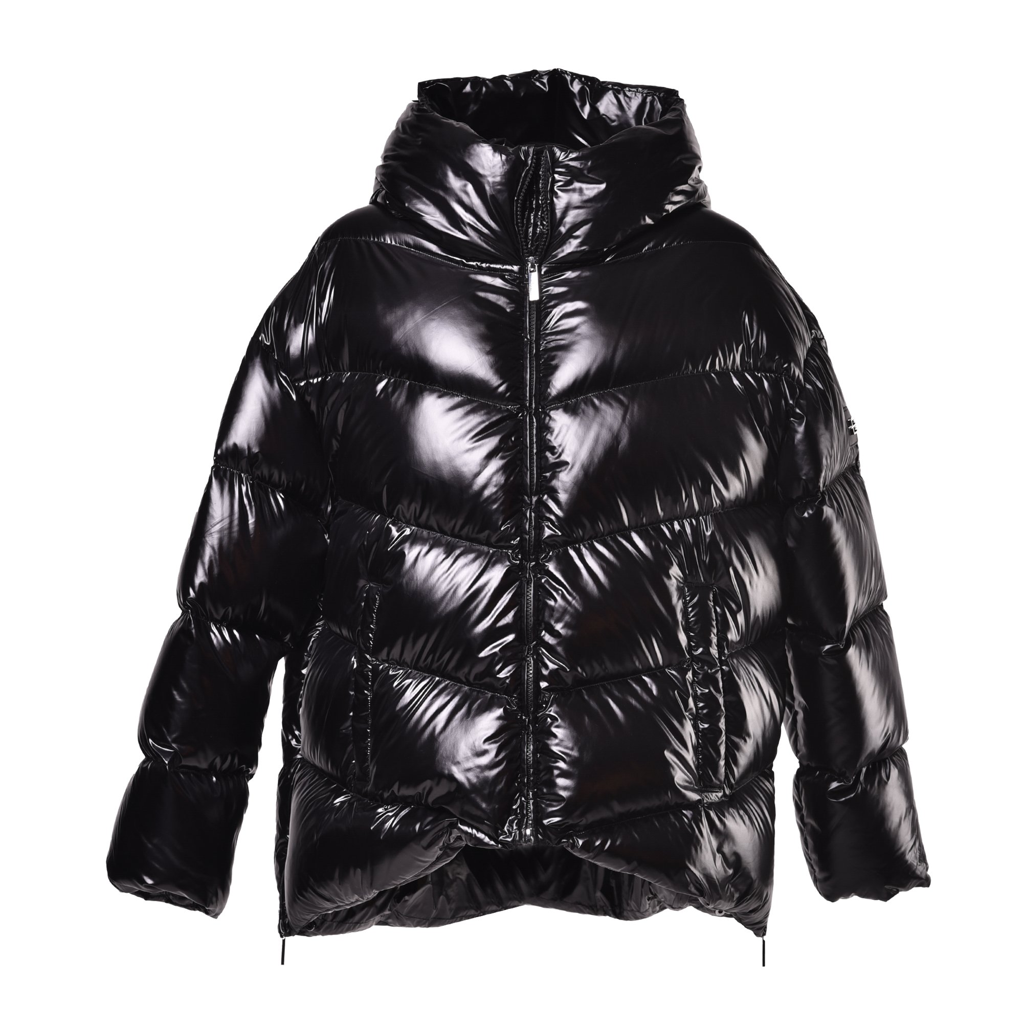 Down jacket in black nylon image