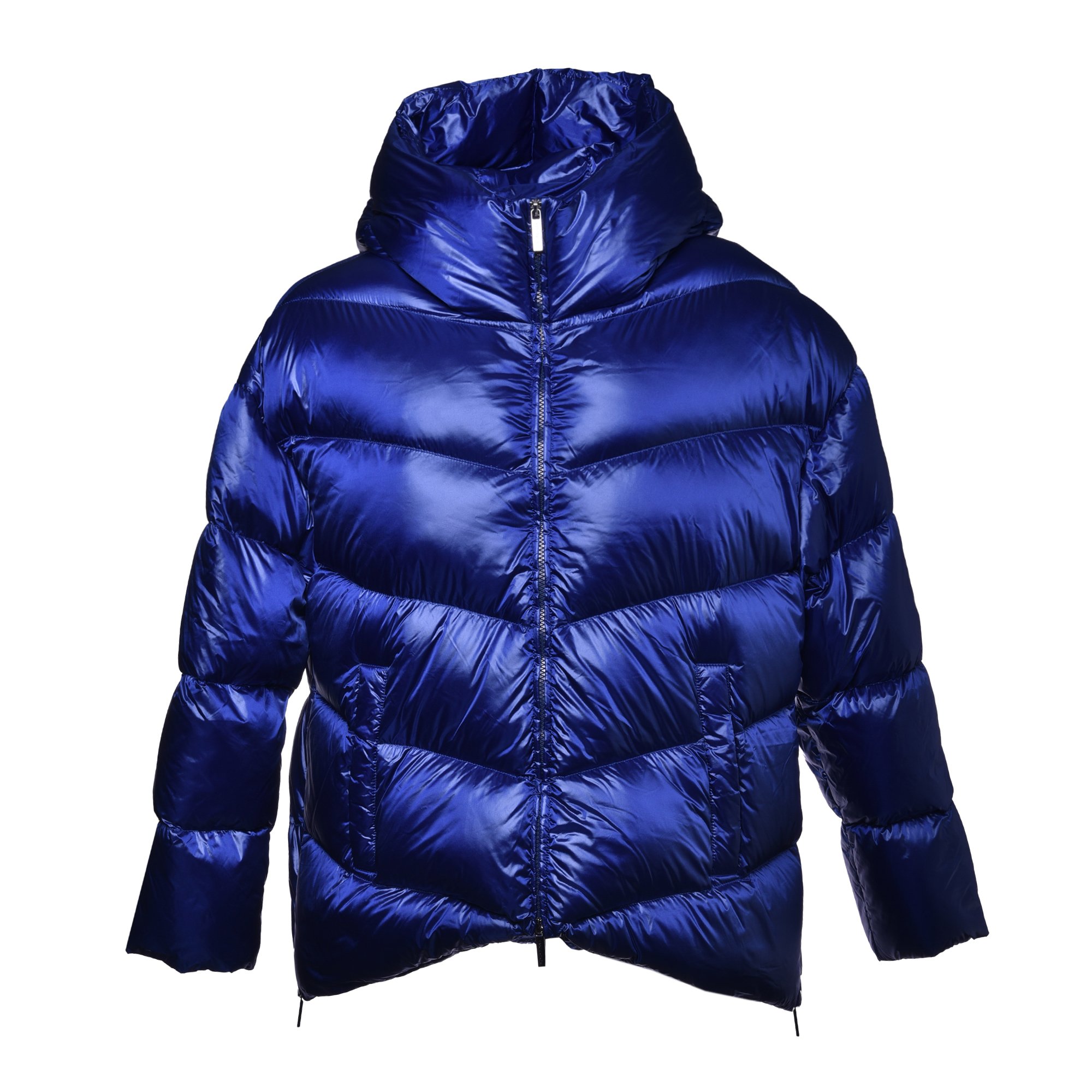 Down jacket in blue nylon image