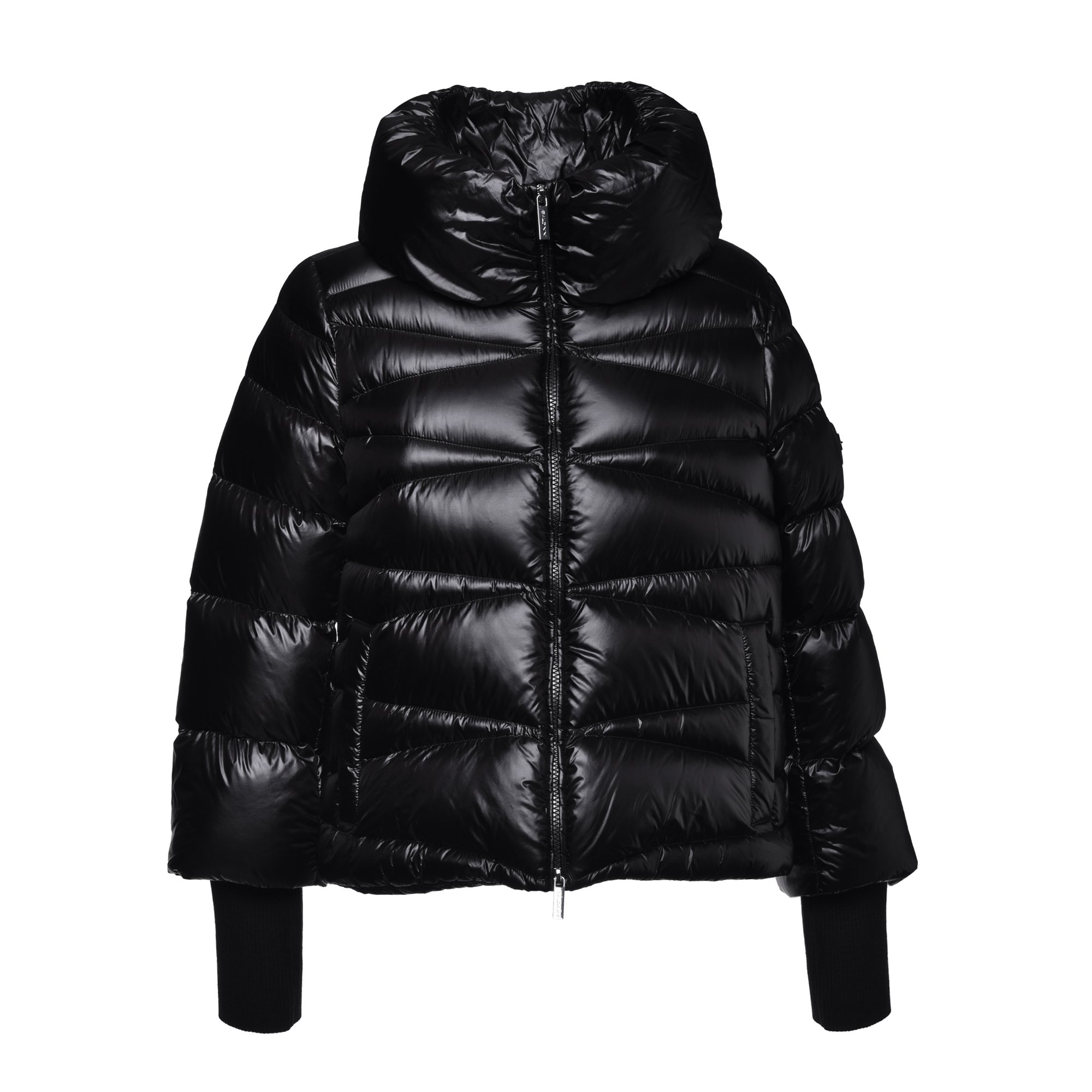 Down jacket in black nylon image