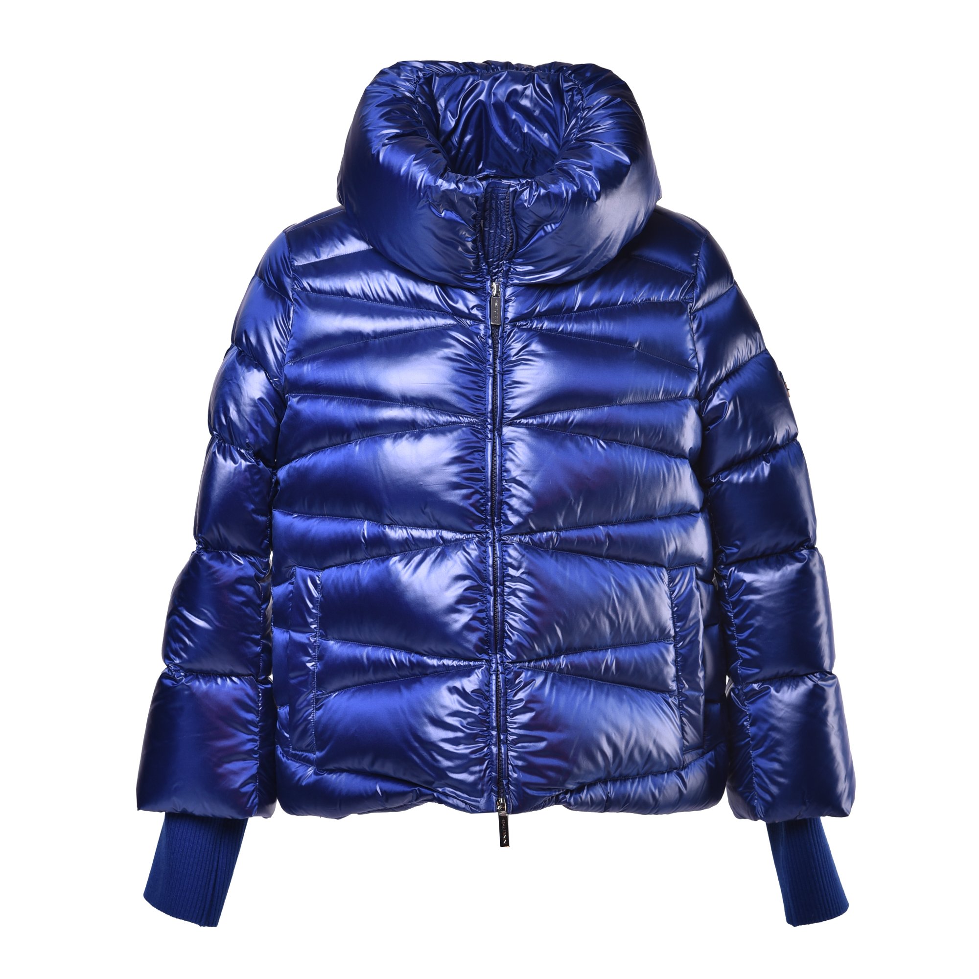 Down jacket in blue nylon image
