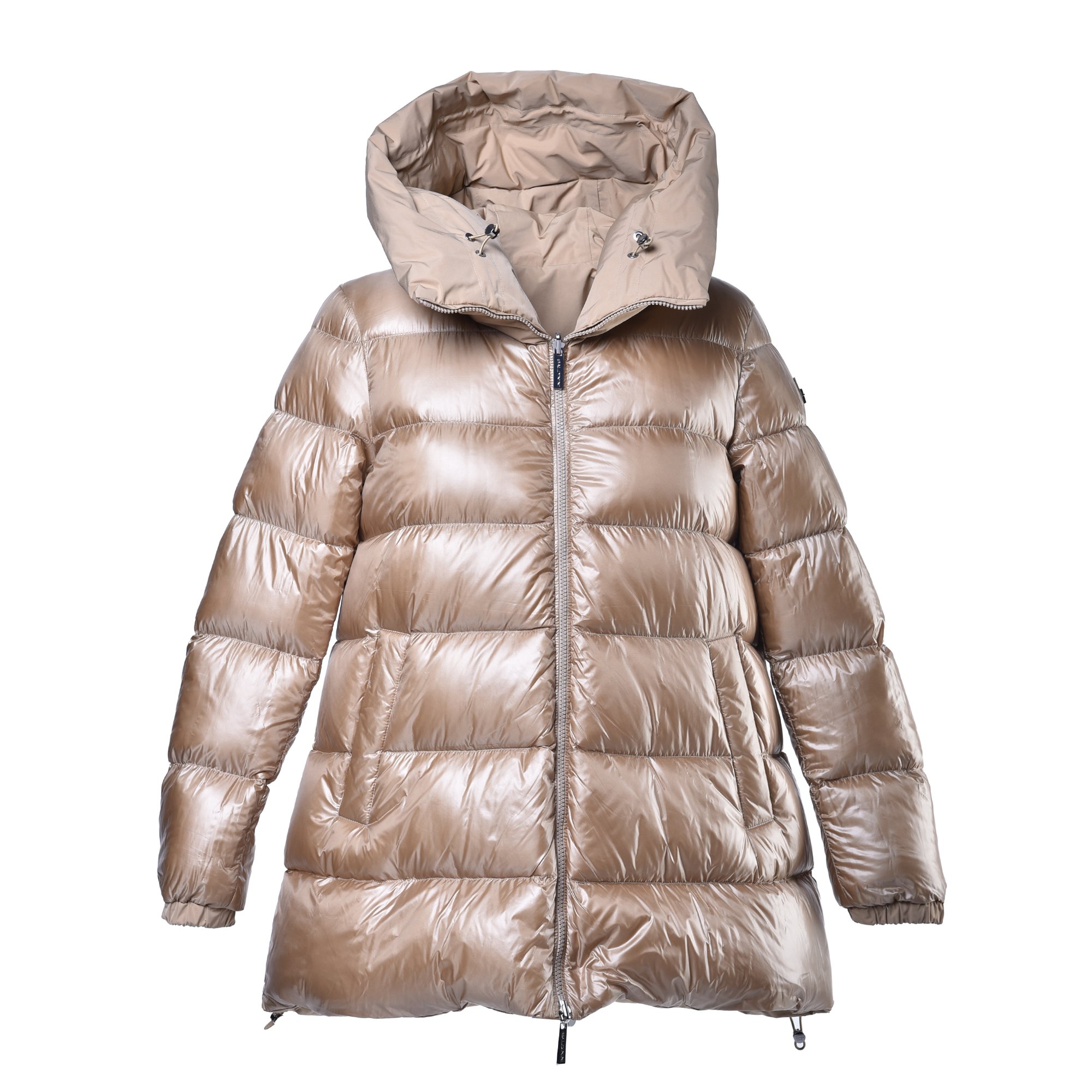Reversible parka in beige nylon image