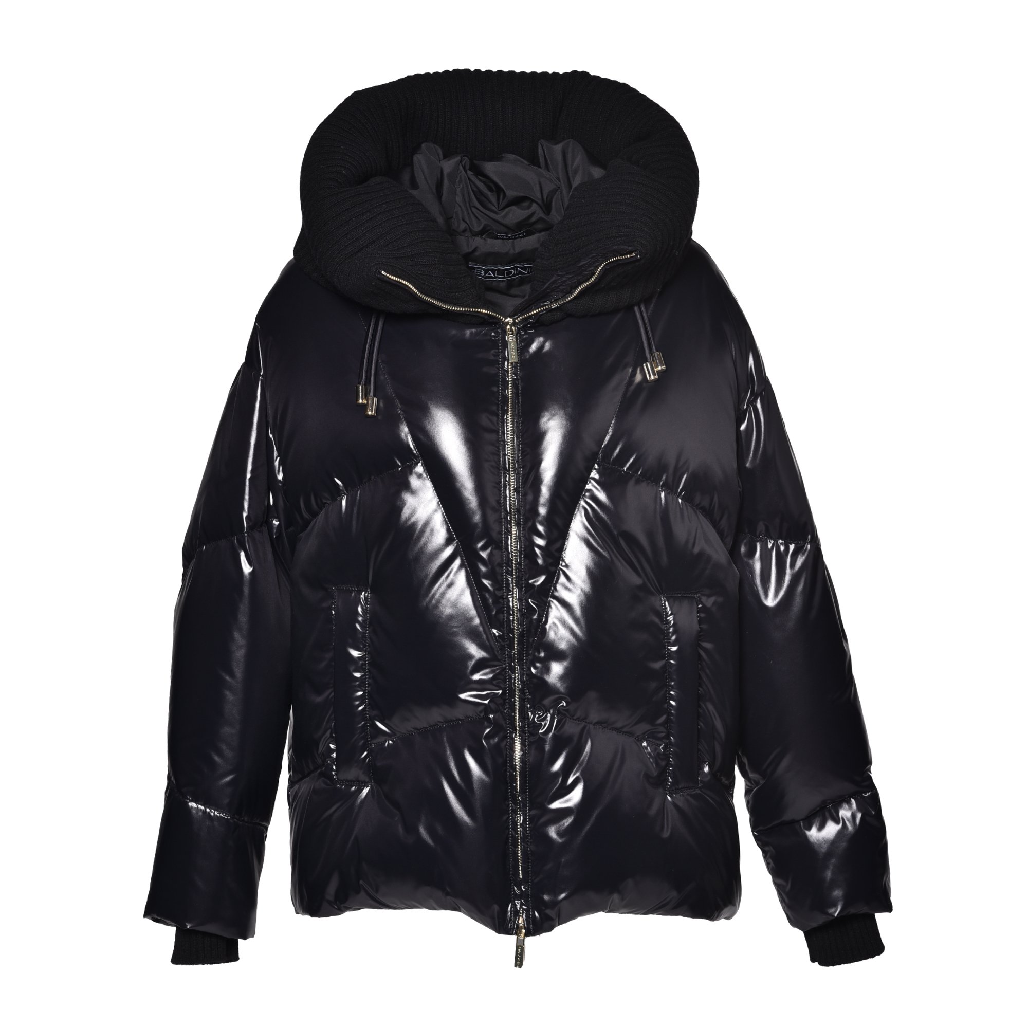 Down jacket in black nylon image