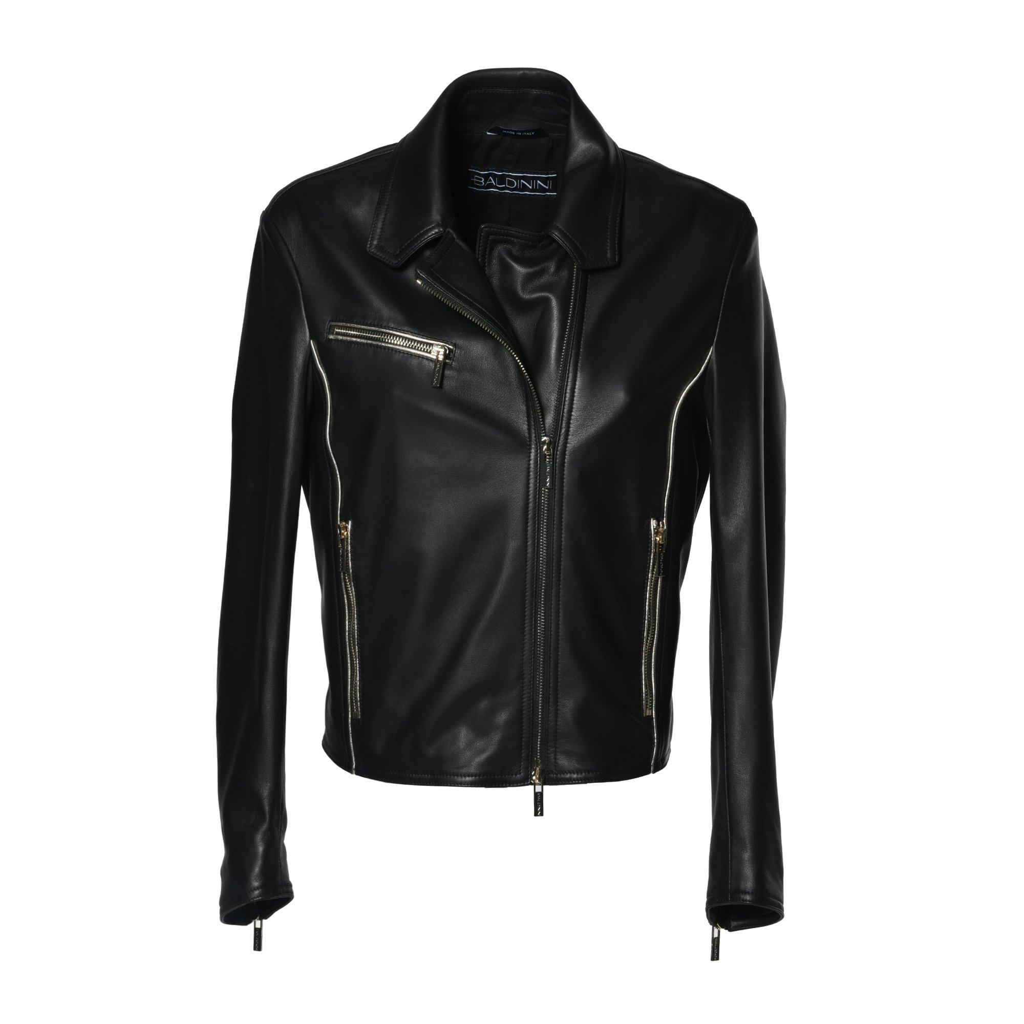 Black nappa leather jacket image