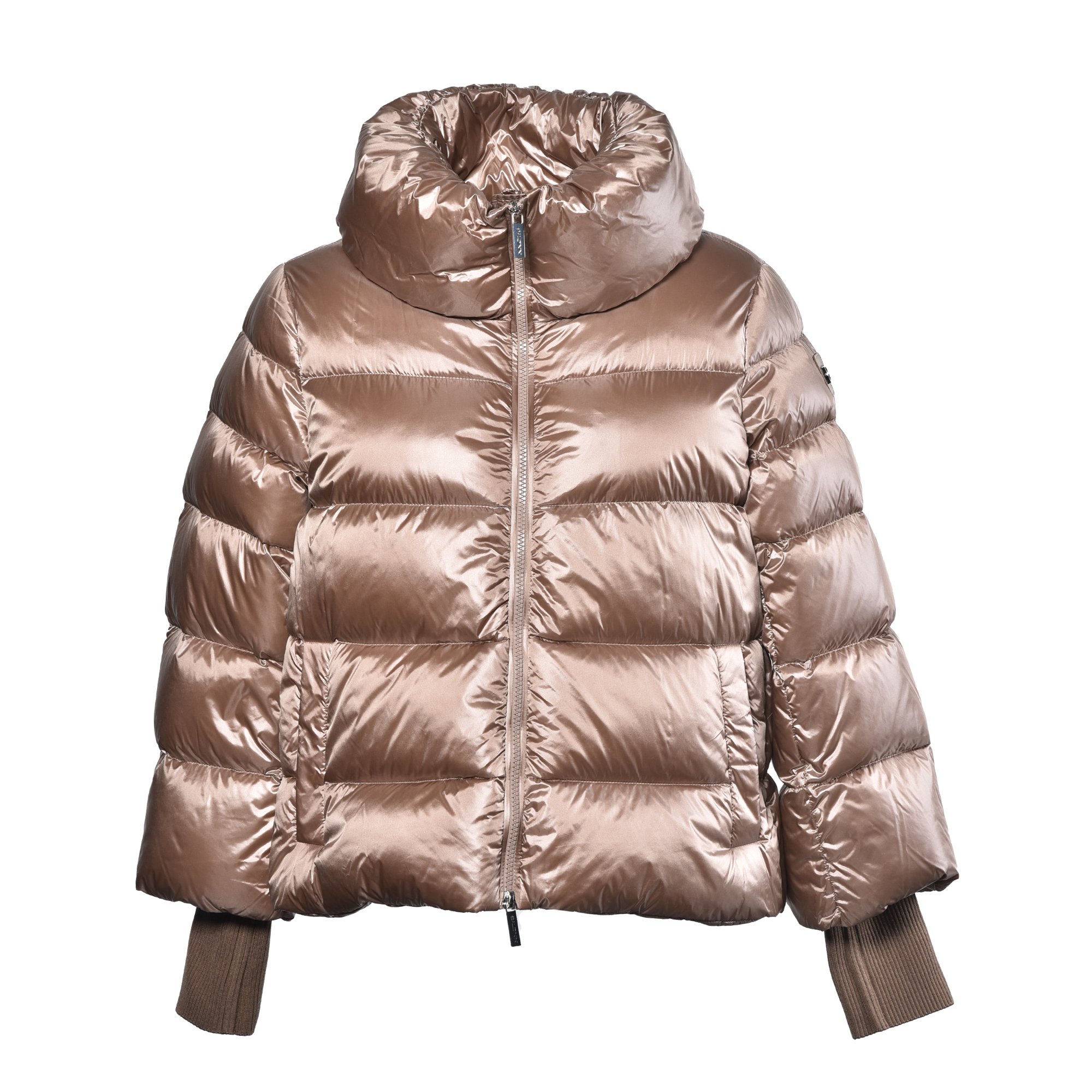 Beige nylon down jacket image