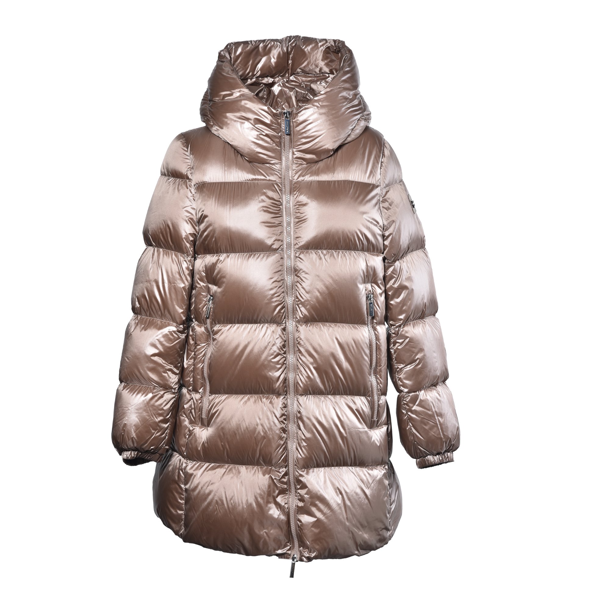 Beige nylon down jacket image