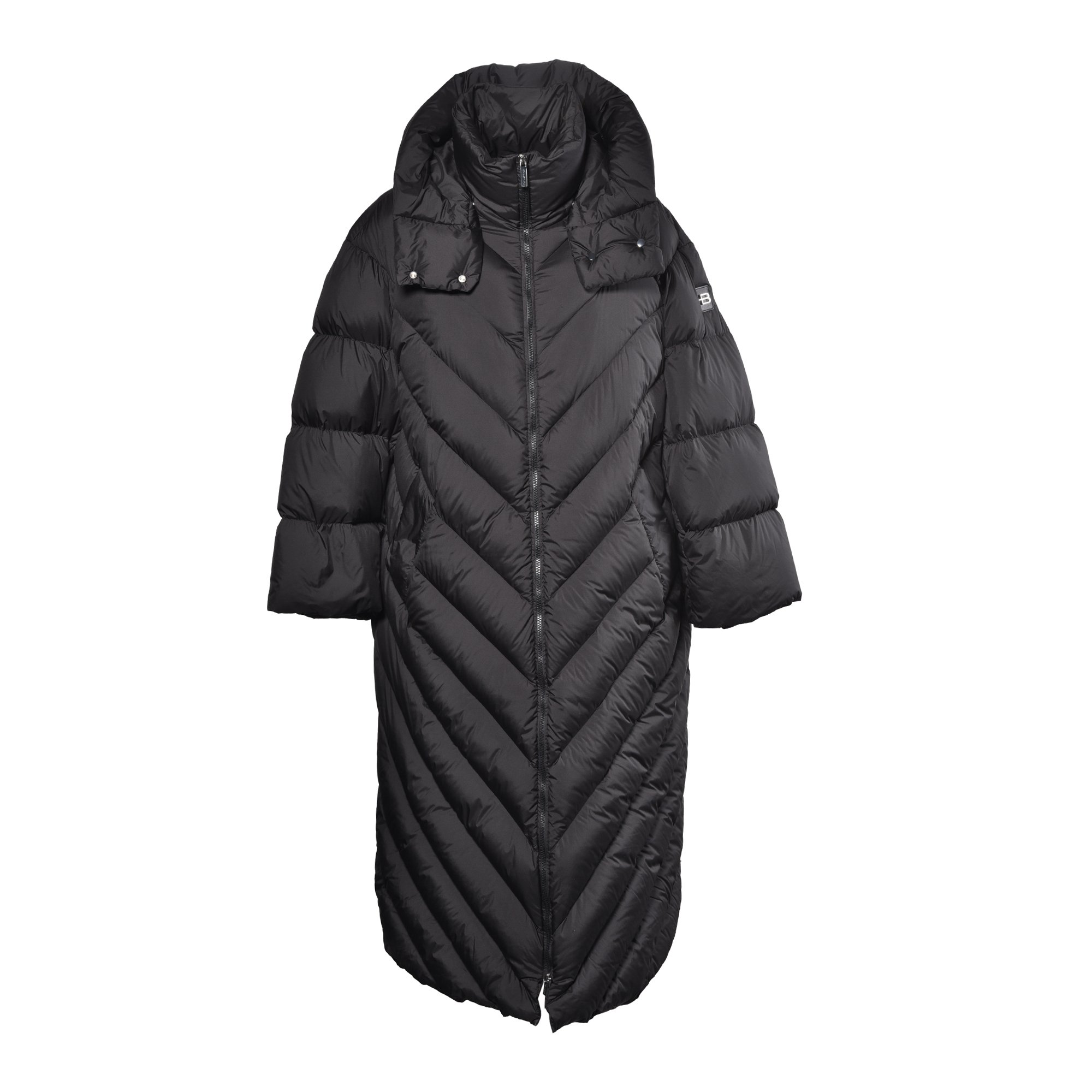 Black nylon down jacket image