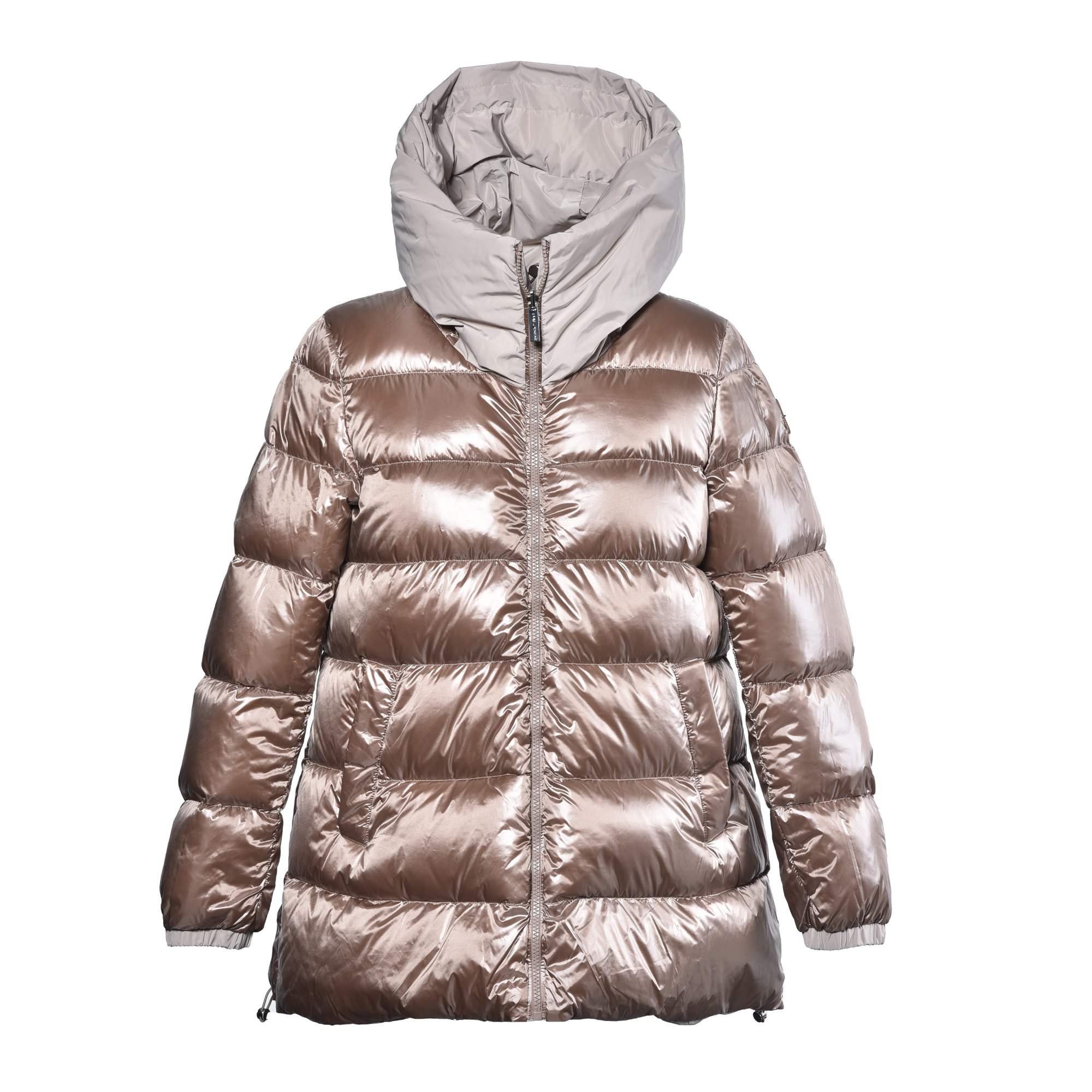 Down jacket in beige nylon image