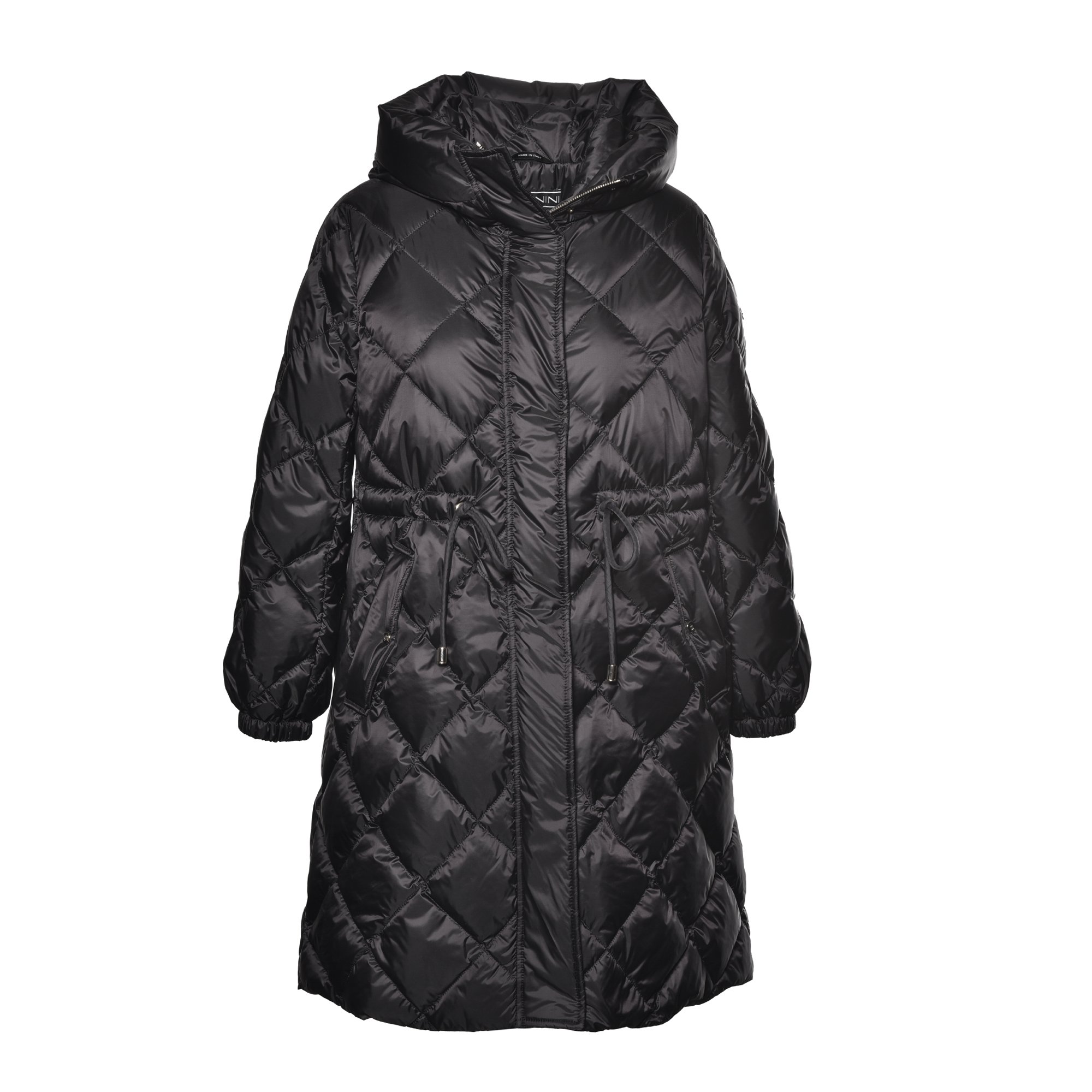 Black nylon down jacket image