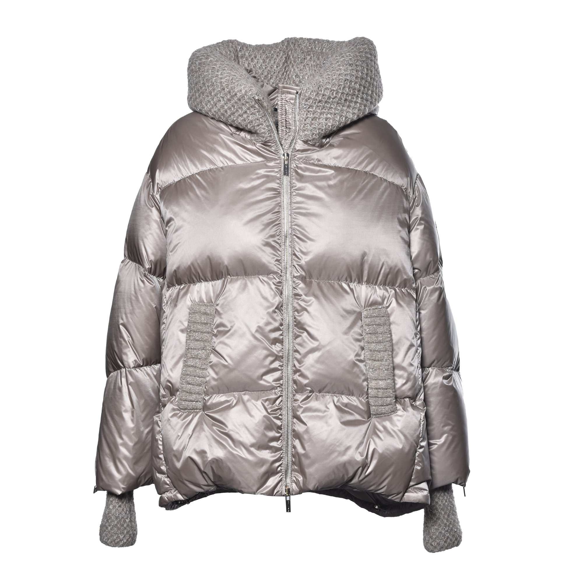 Light grey nylon down jacket image