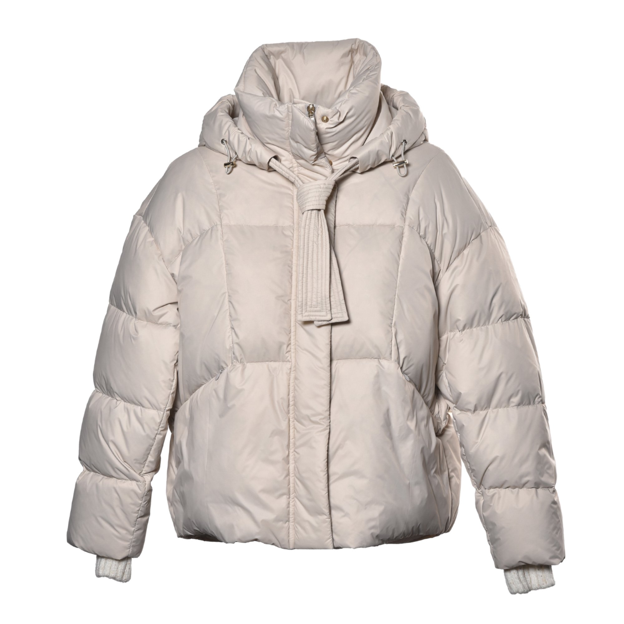 Down jacket in beige nylon image