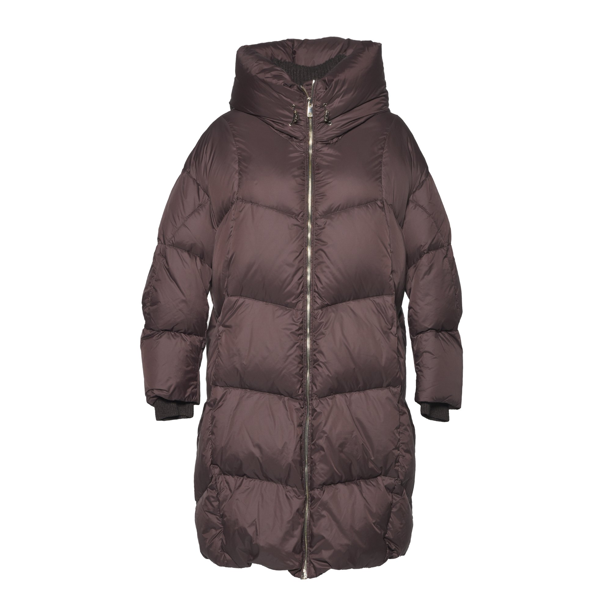 Down jacket in brown nylon image