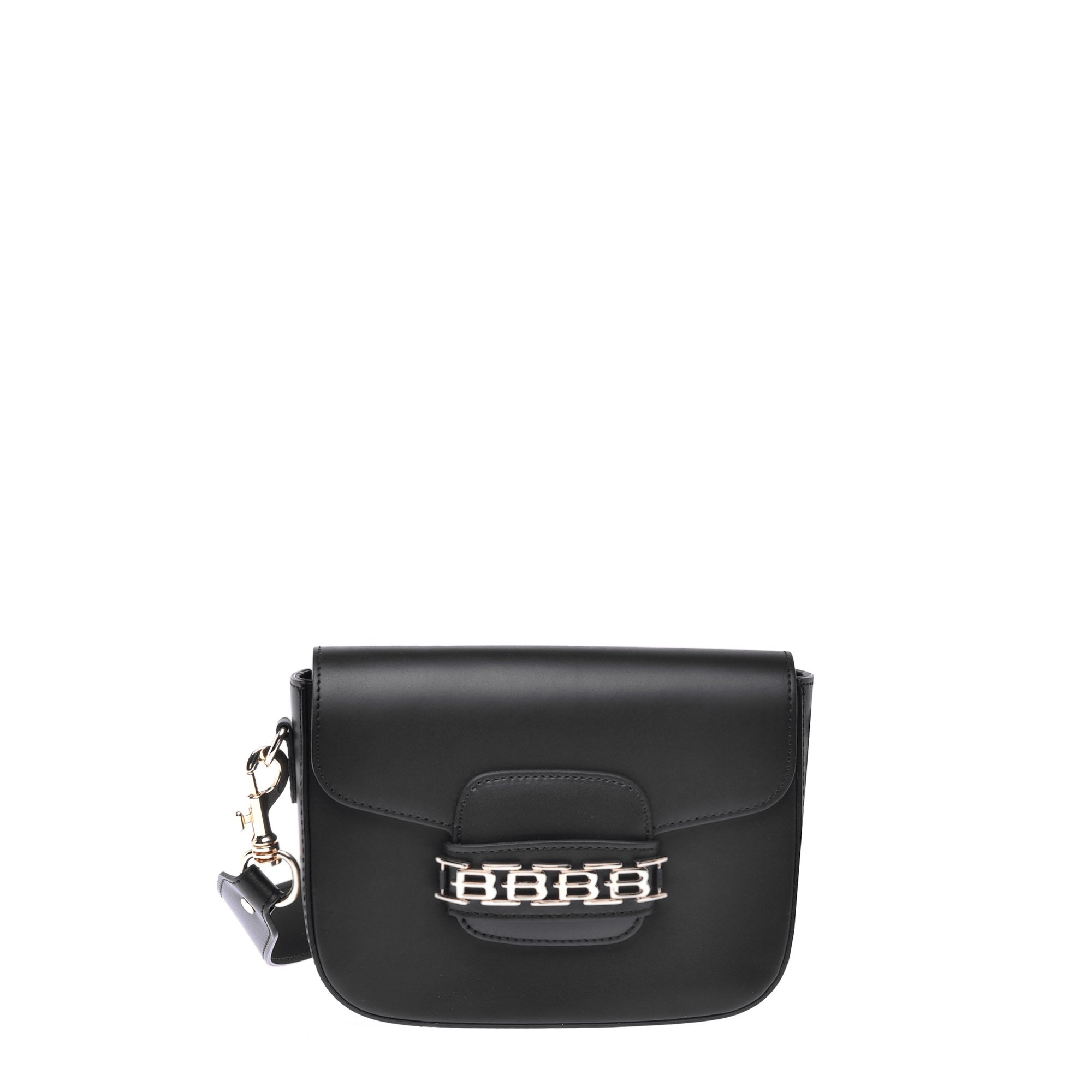 Black leather shoulder bag image
