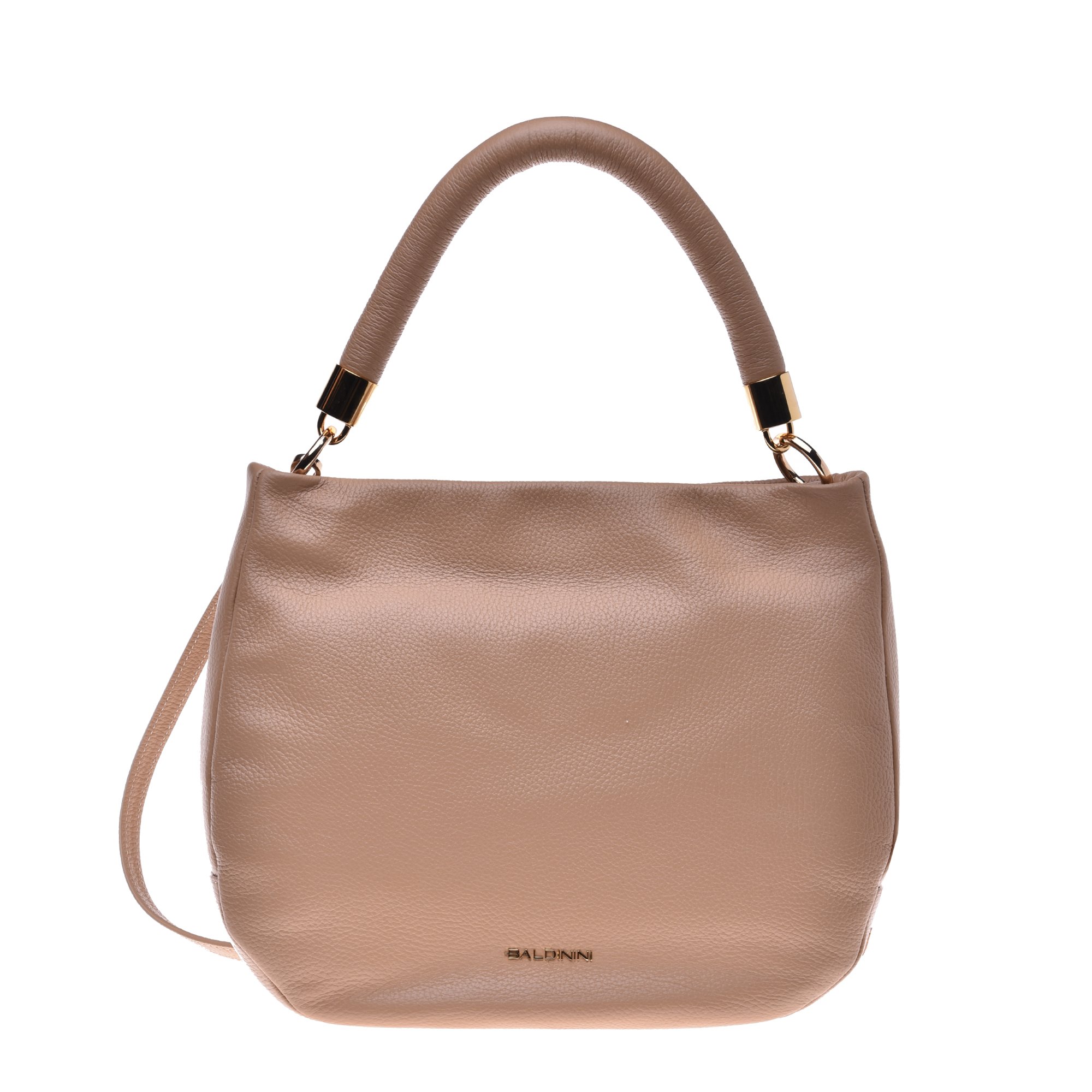Shoulder bag in nude tumbled leather image