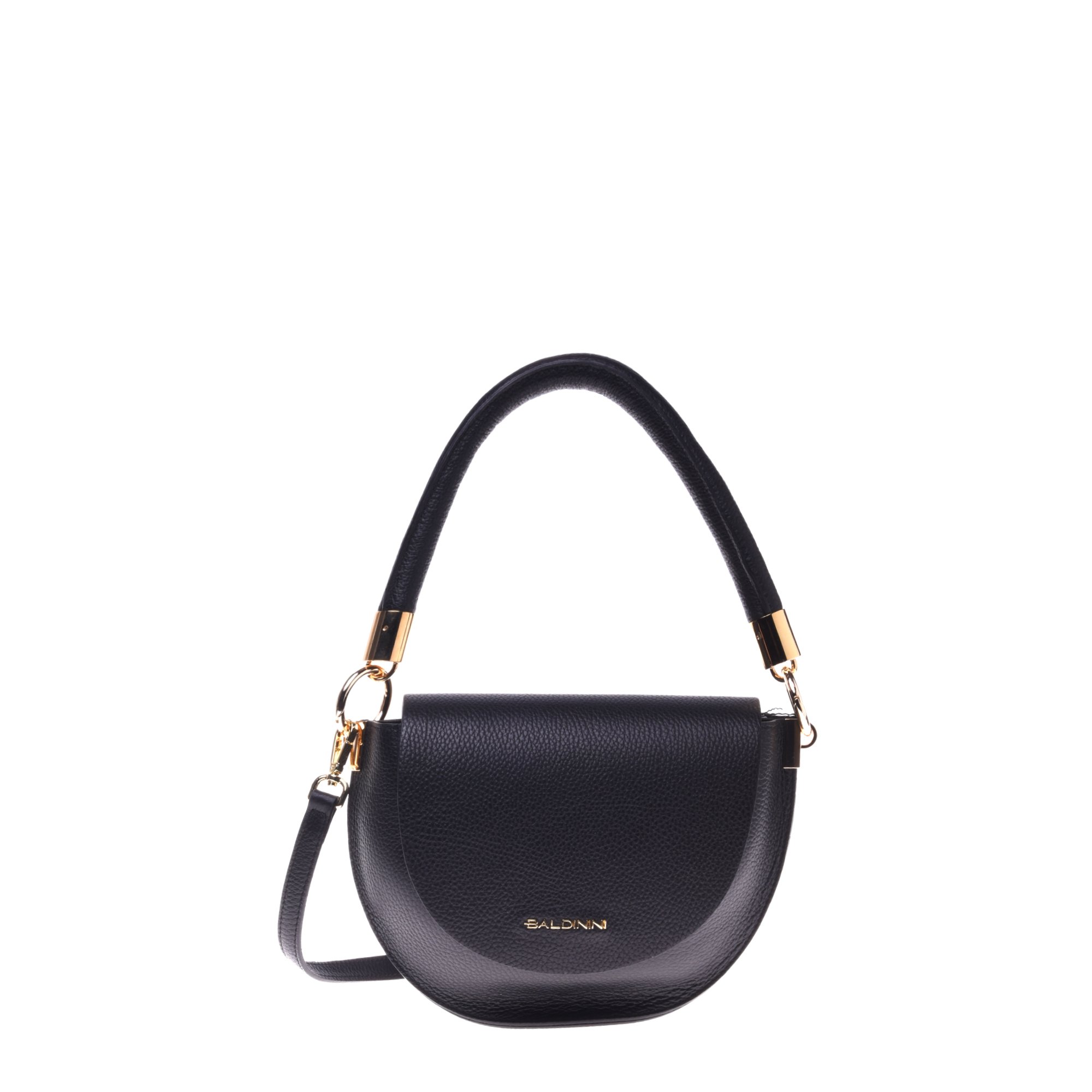 Shoulder bag in black tumbled leather image