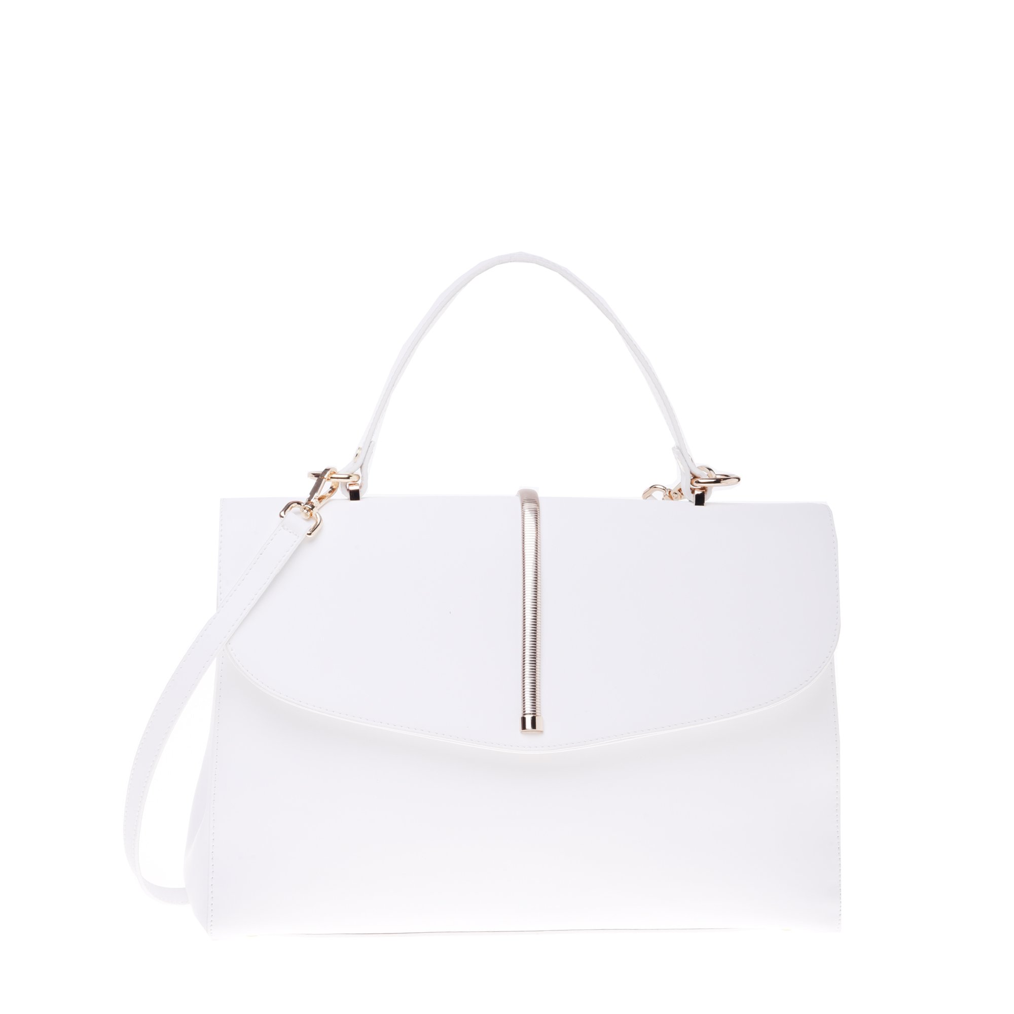 Handbag in white calfskin image