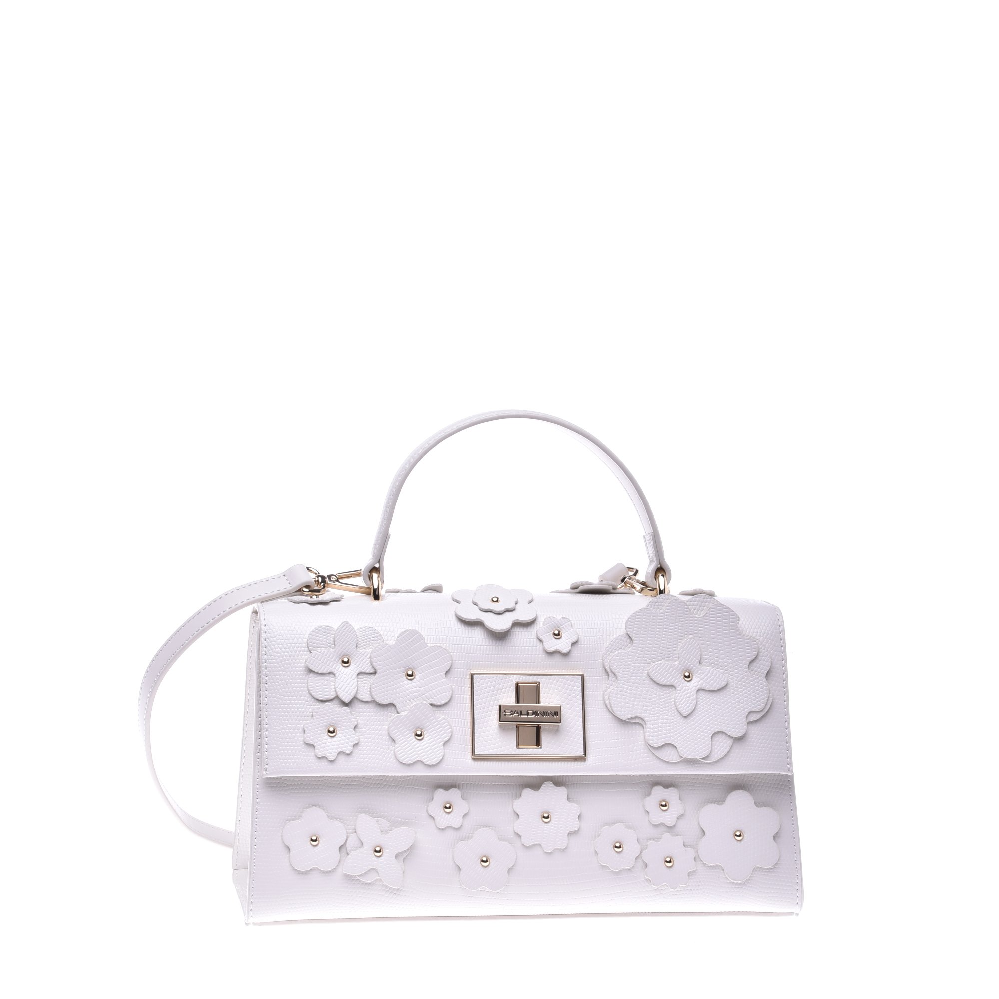 Handbag in white calfskin image