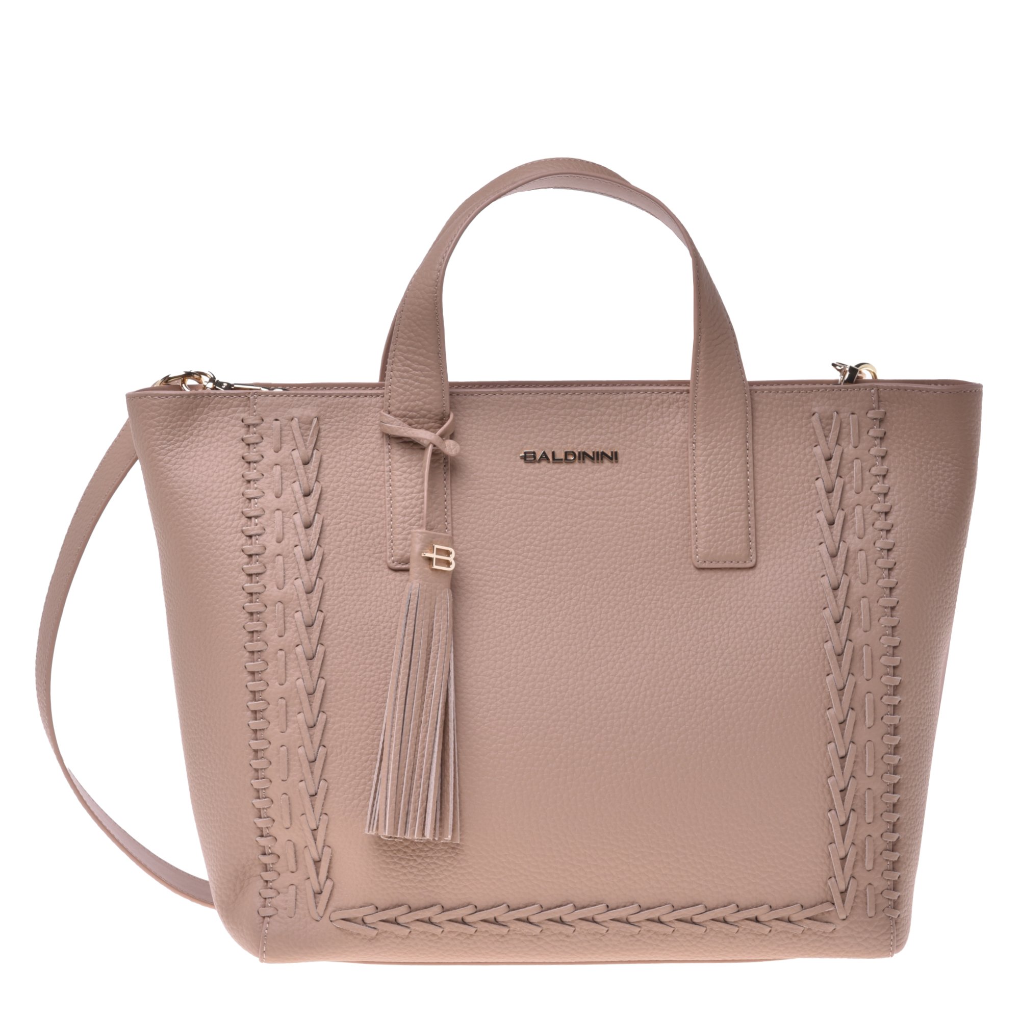 Handbag in nude tumbled leather image
