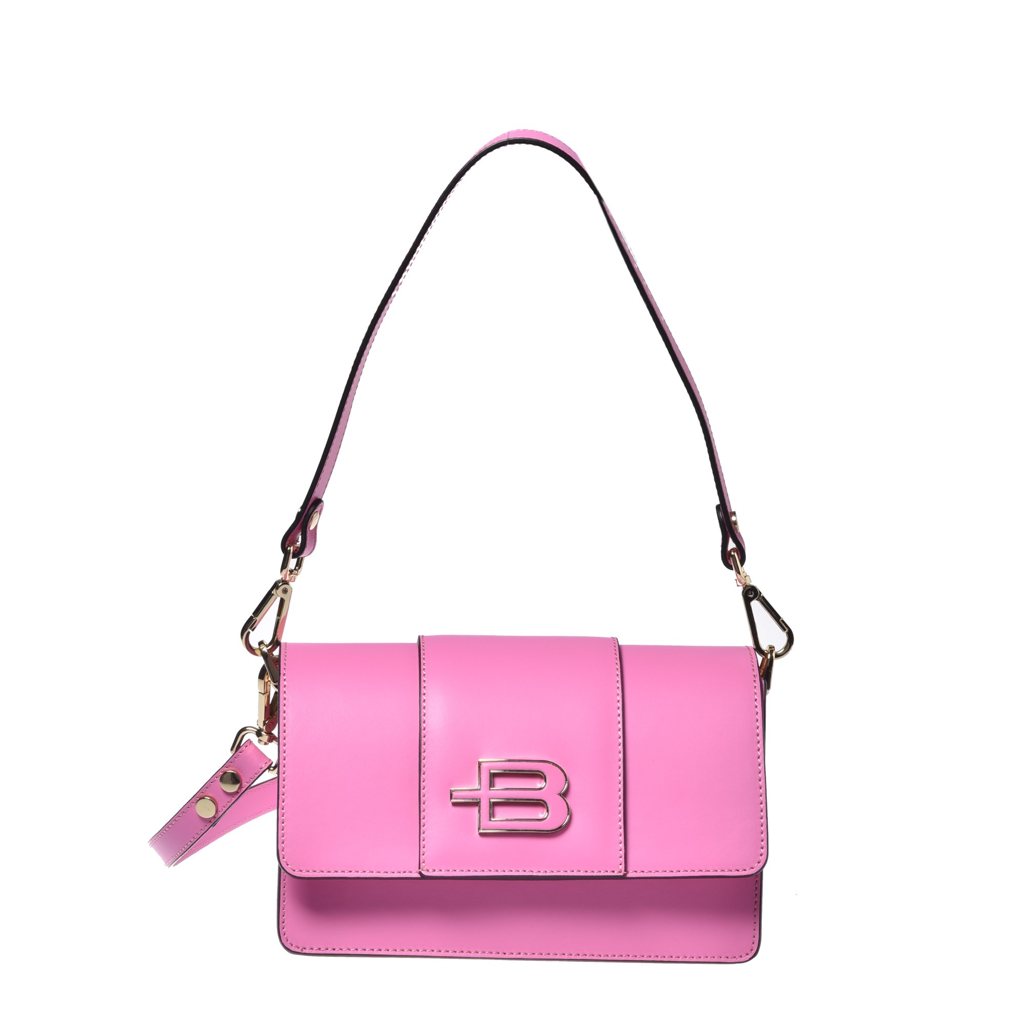 Pink leather shoulder bag image