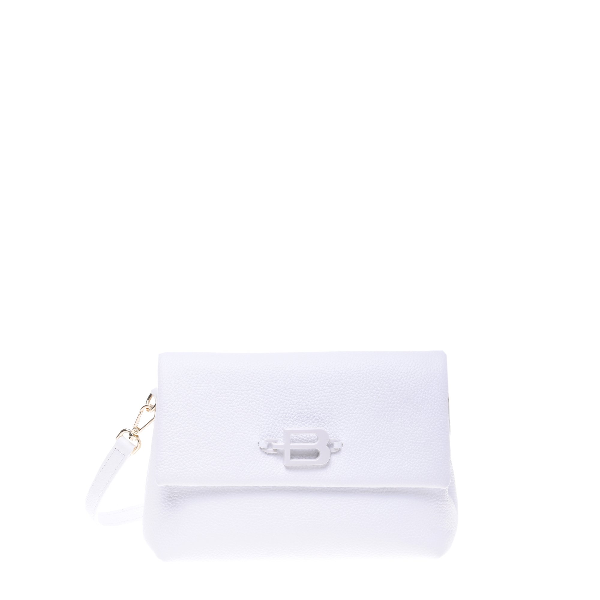 White grained leather crossbody bag image