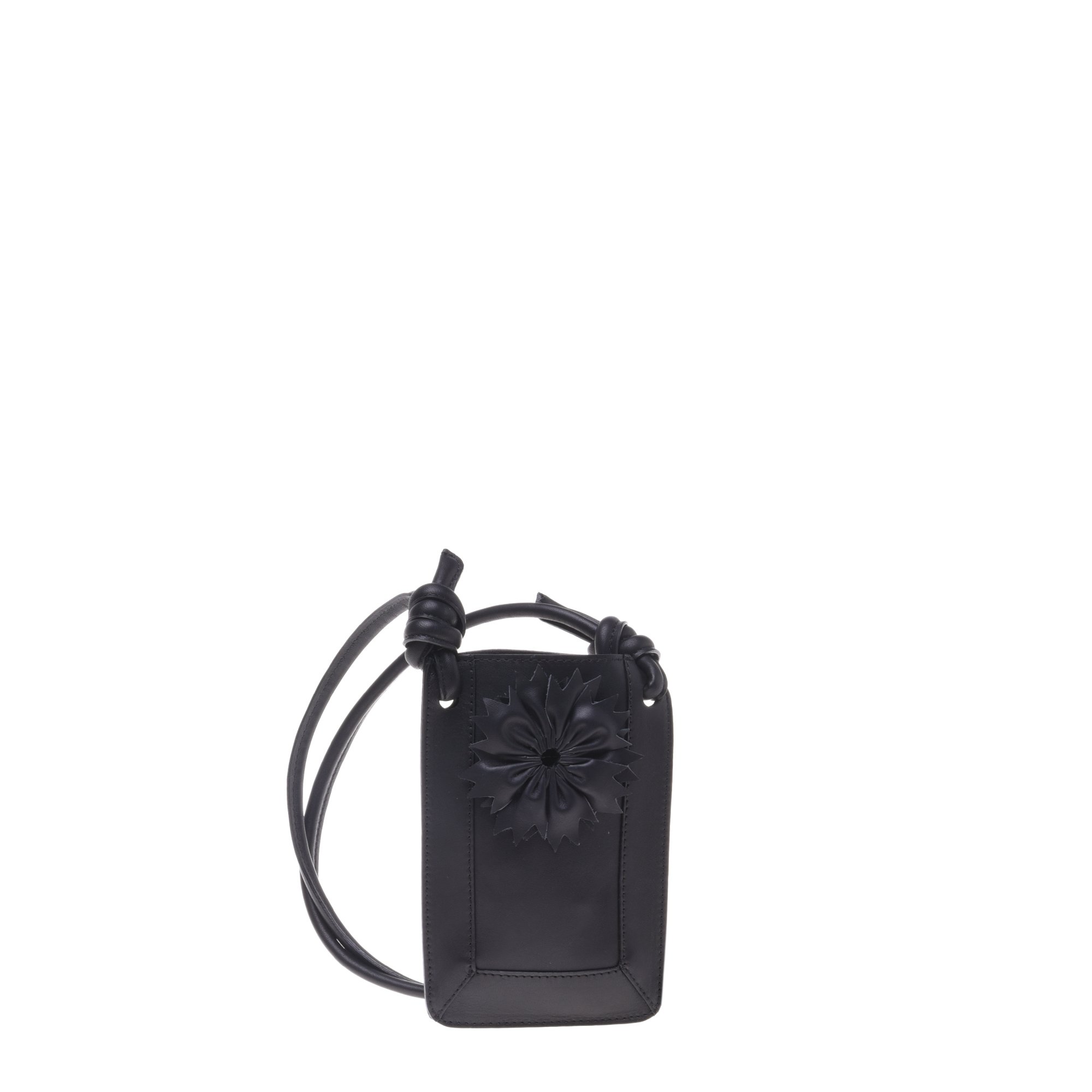 Black leather phone holder image