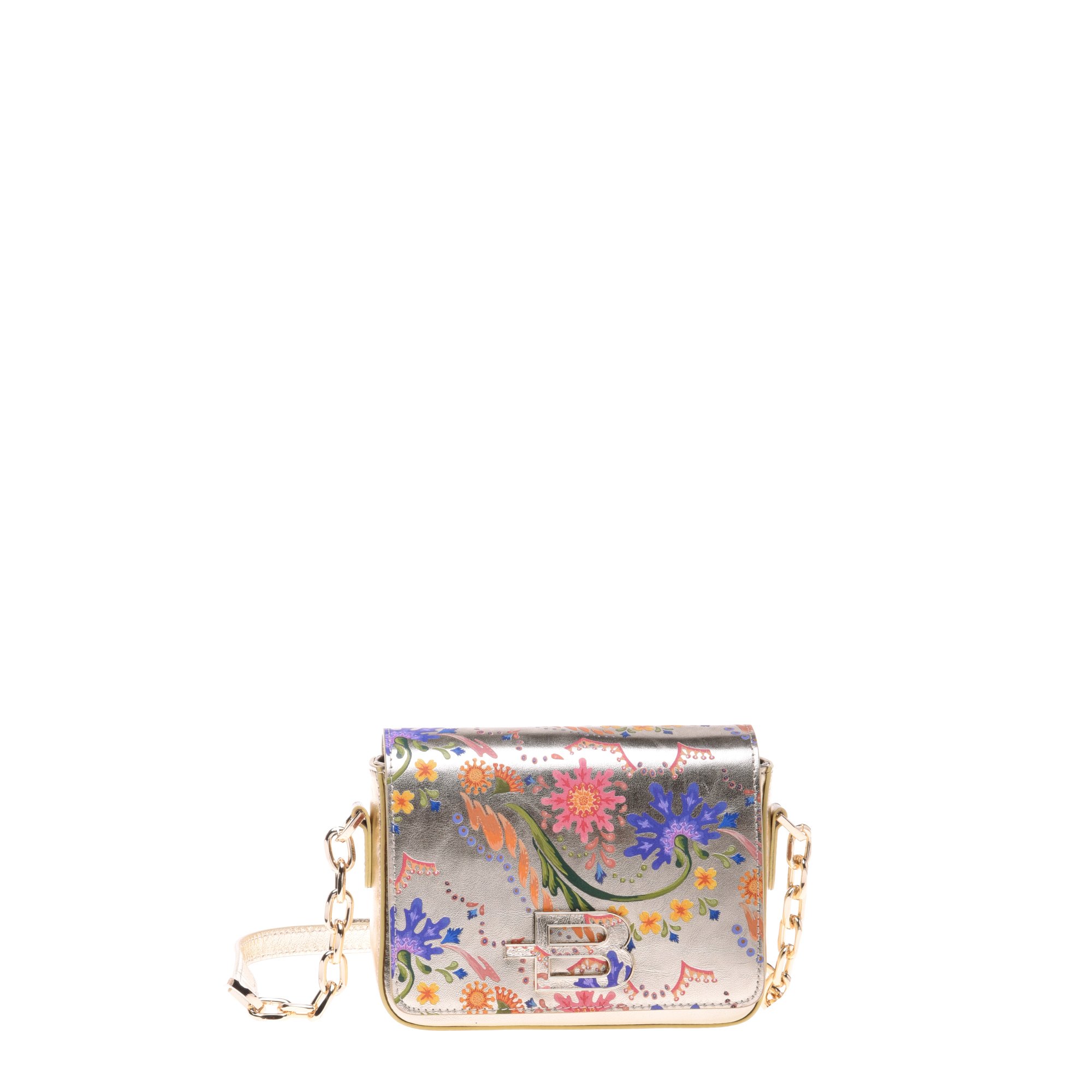 Petal print leather shoulder bag image