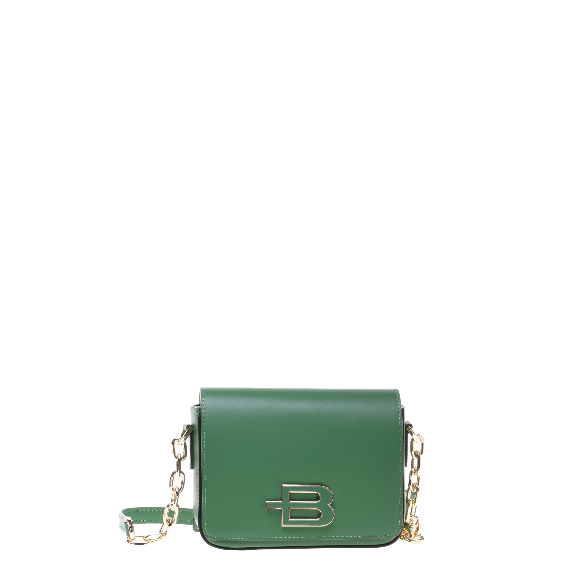 Green leather shoulder bag image
