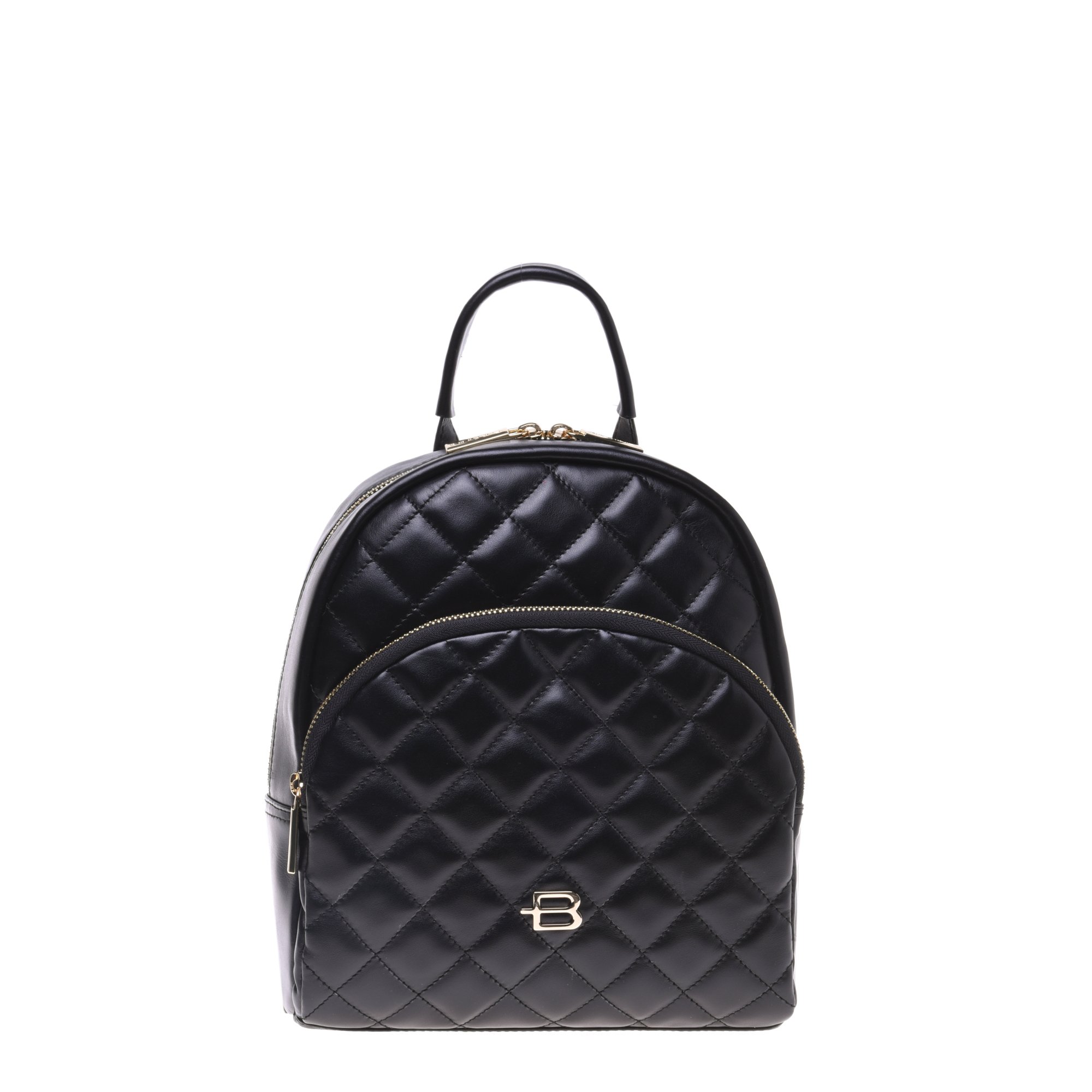 Backpack in black quilted leather image