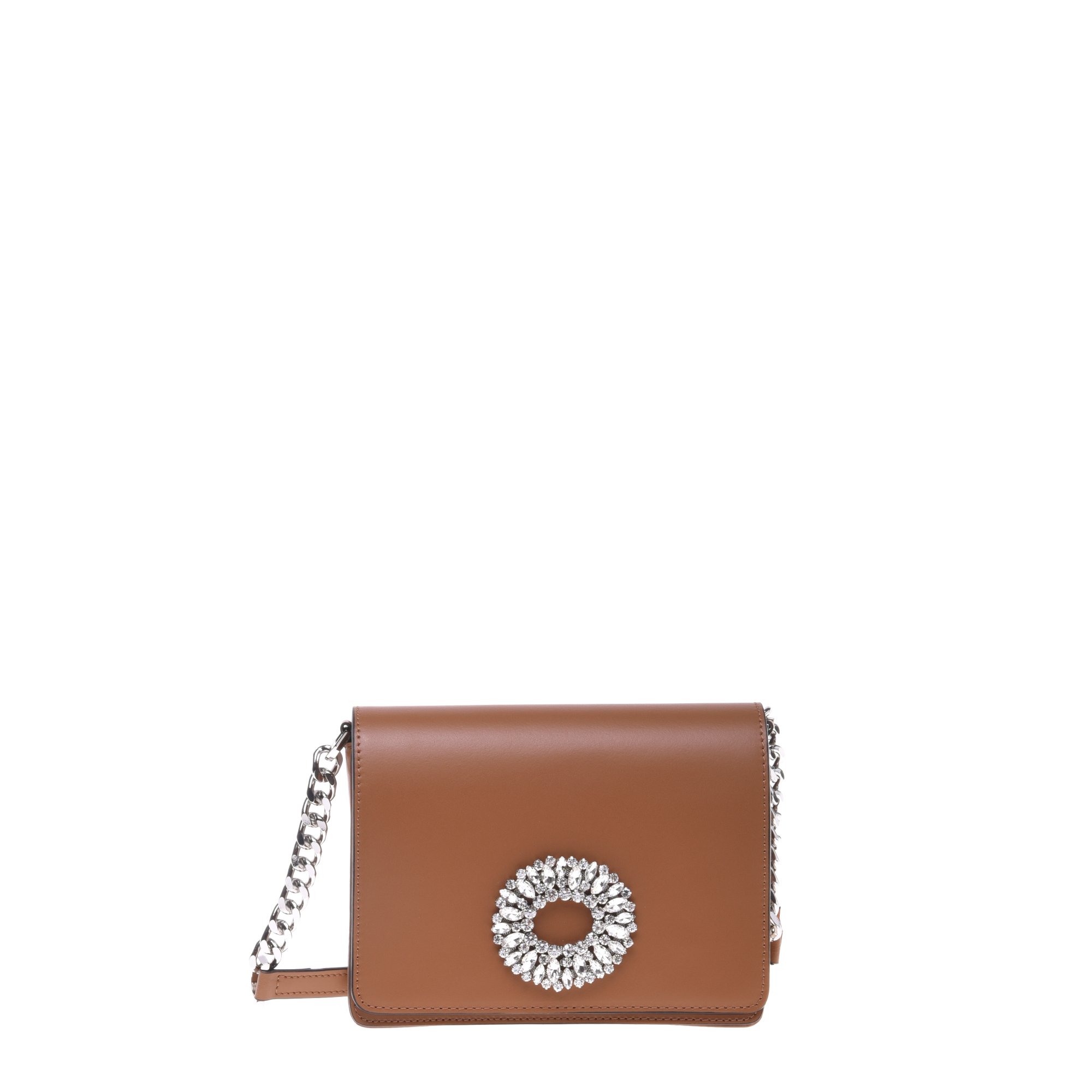 Tan leather crossbody bag image