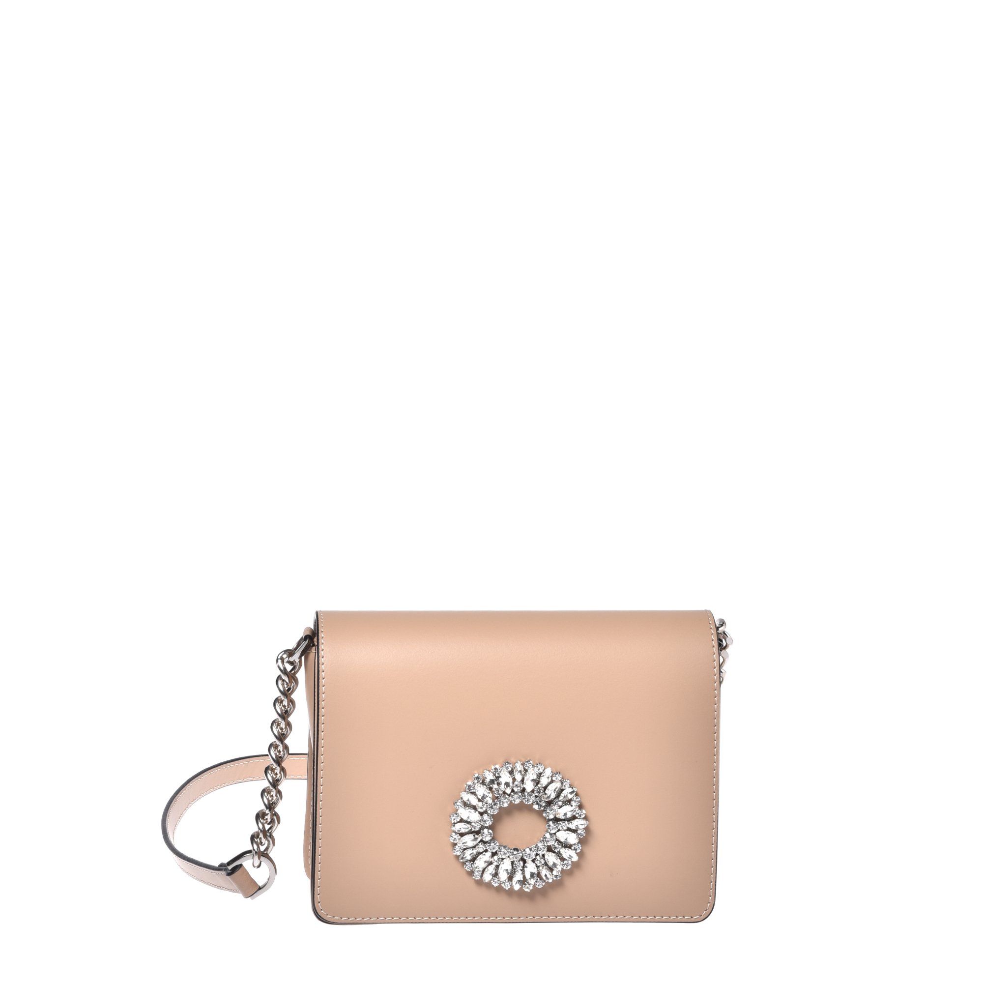 Nude leather shoulder bag image