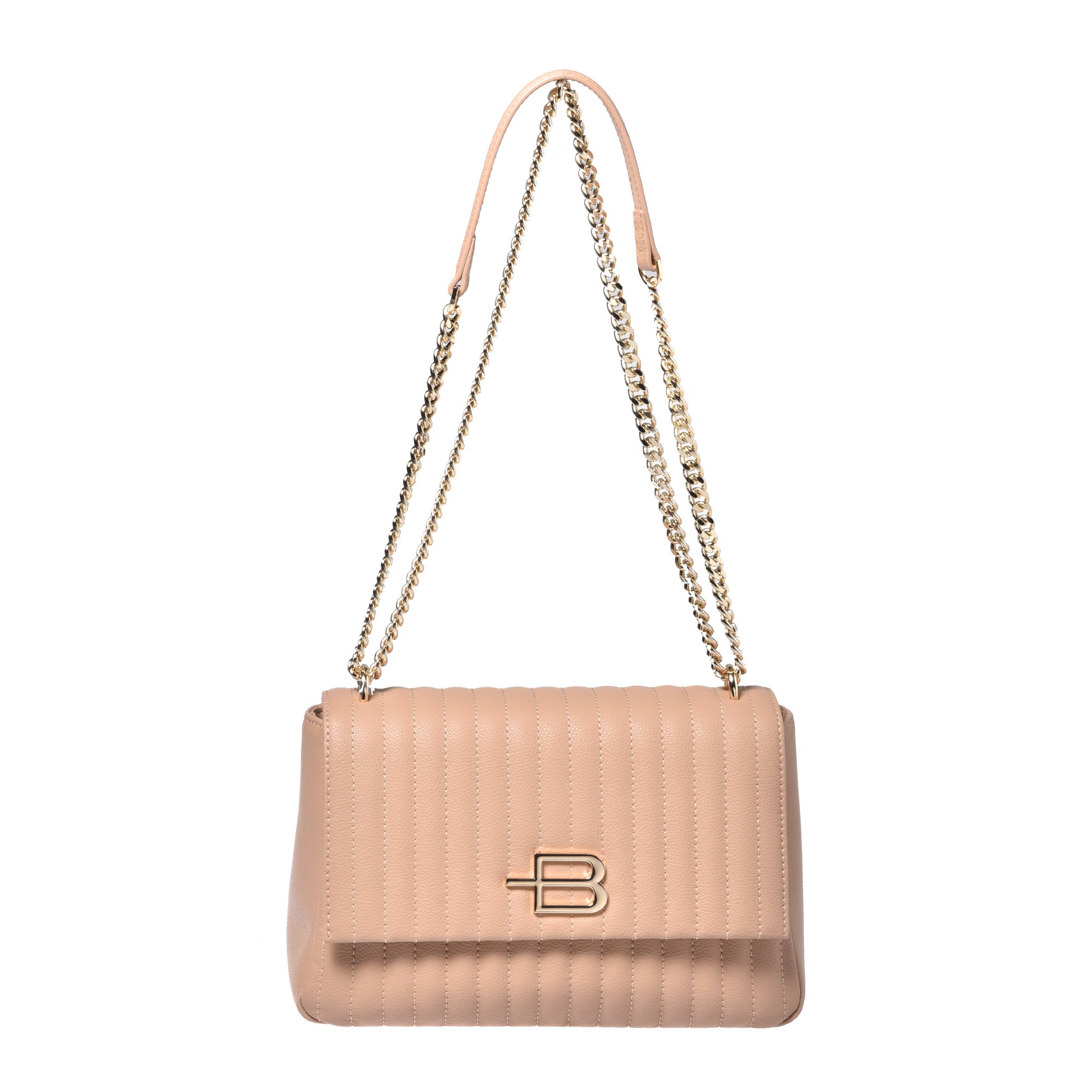 Shoulder bag in nude quilted leather image